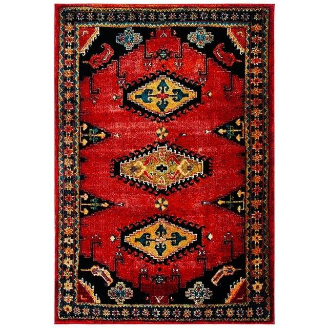 Vintage Hamadan VTH251 Power Loomed Area Rug - Red/Black - 5'3"x7'6" - Safavieh.