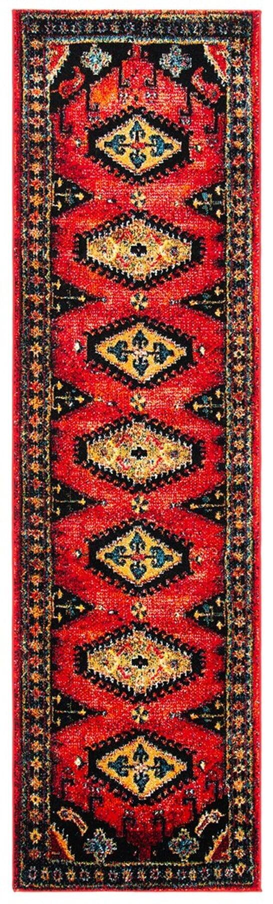 Vintage Hamadan VTH251 Power Loomed Runner Rug - Red/Black - 2'3"x8' - Safavieh.