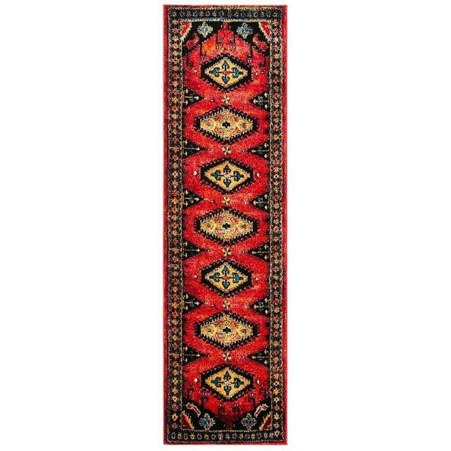 Vintage Hamadan VTH251 Power Loomed Runner Rug - Red/Black - 2'3"x8' - Safavieh.