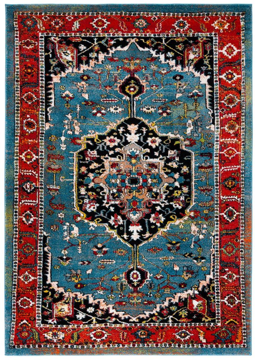 Vintage Hamadan VTH266 Power Loomed Accent Rug - Blue/Red - 2'7"x5' - Safavieh.