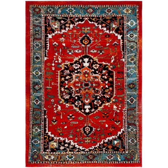 Vintage Hamadan VTH229 Power Loomed Indoor Area Rug - Red/Black - 4'x6' - Safavieh