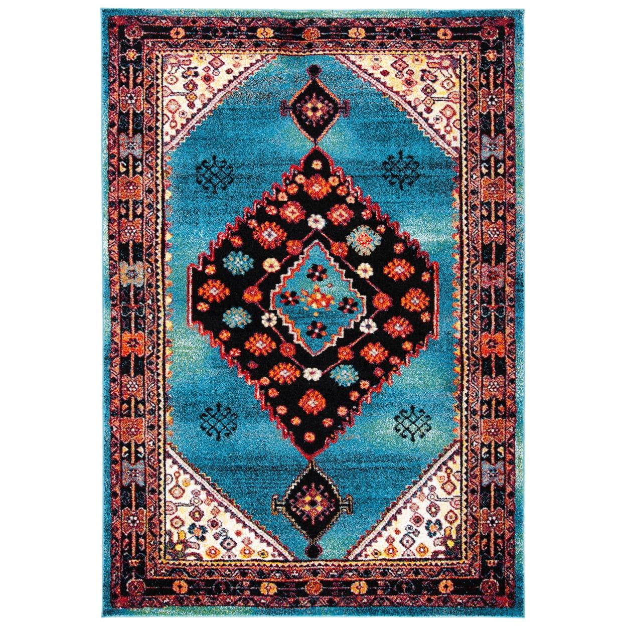 Vintage Hamadan VTH202 Power Loomed Area Rug - Blue/Black - 8'x10' - Safavieh.