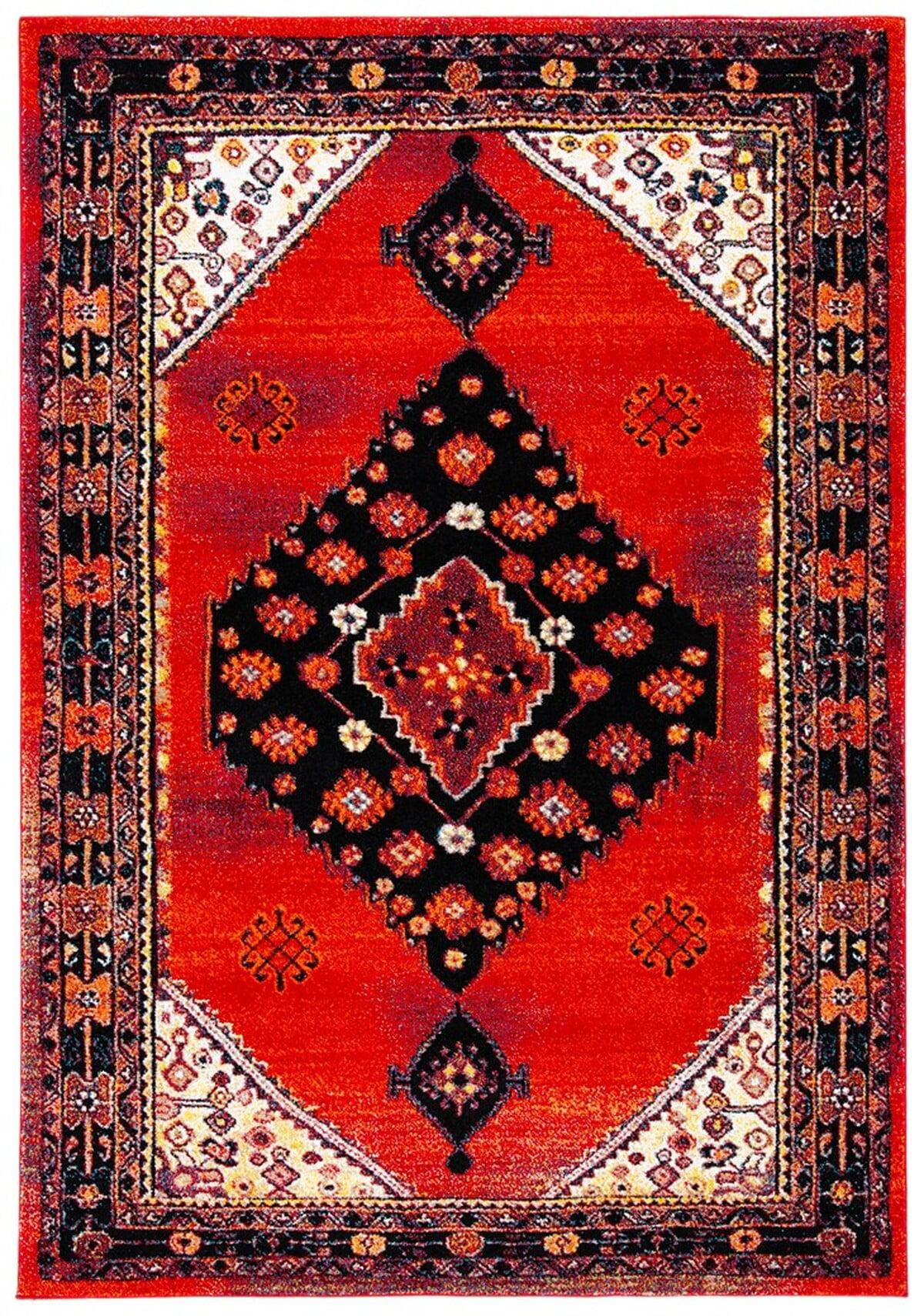 Vintage Hamadan VTH202 Power Loomed Area Rug - Red/Black - 5'3"x7'6" - Safavieh.