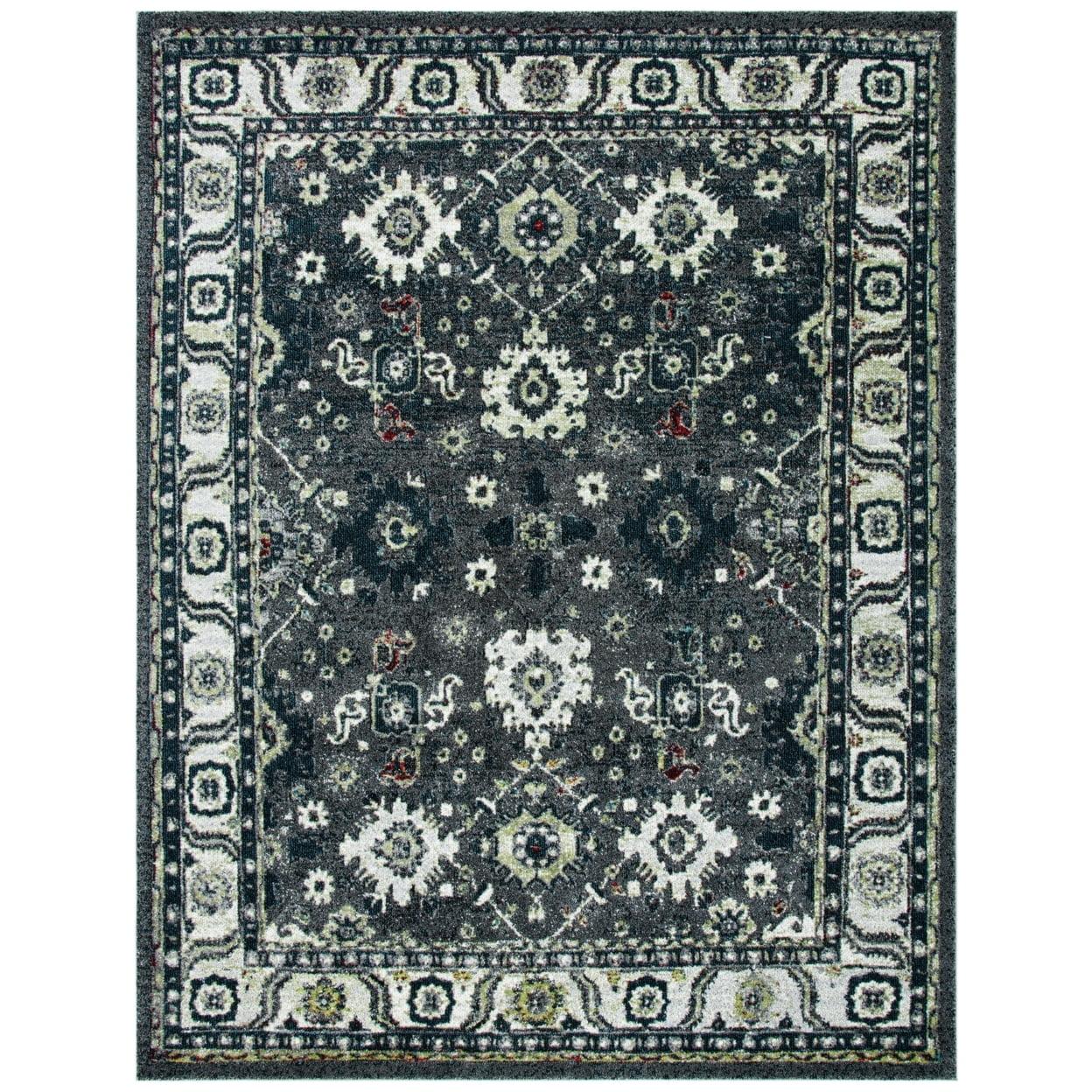 Vintage Hamadan VTH214 Power Loomed Indoor Area Rug - Dark Grey/Ivory - 8'x10' - Safavieh.