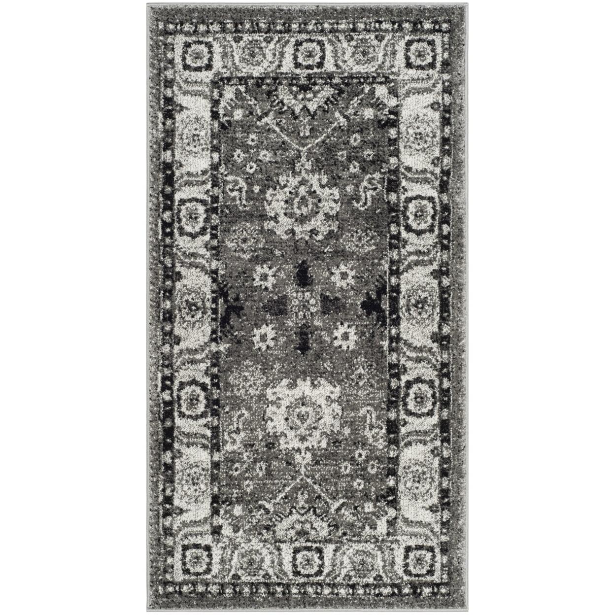 Vintage Hamadan VTH214 Power Loomed Indoor Accent Rug - Grey/Black - 2'7"x5' - Safavieh.