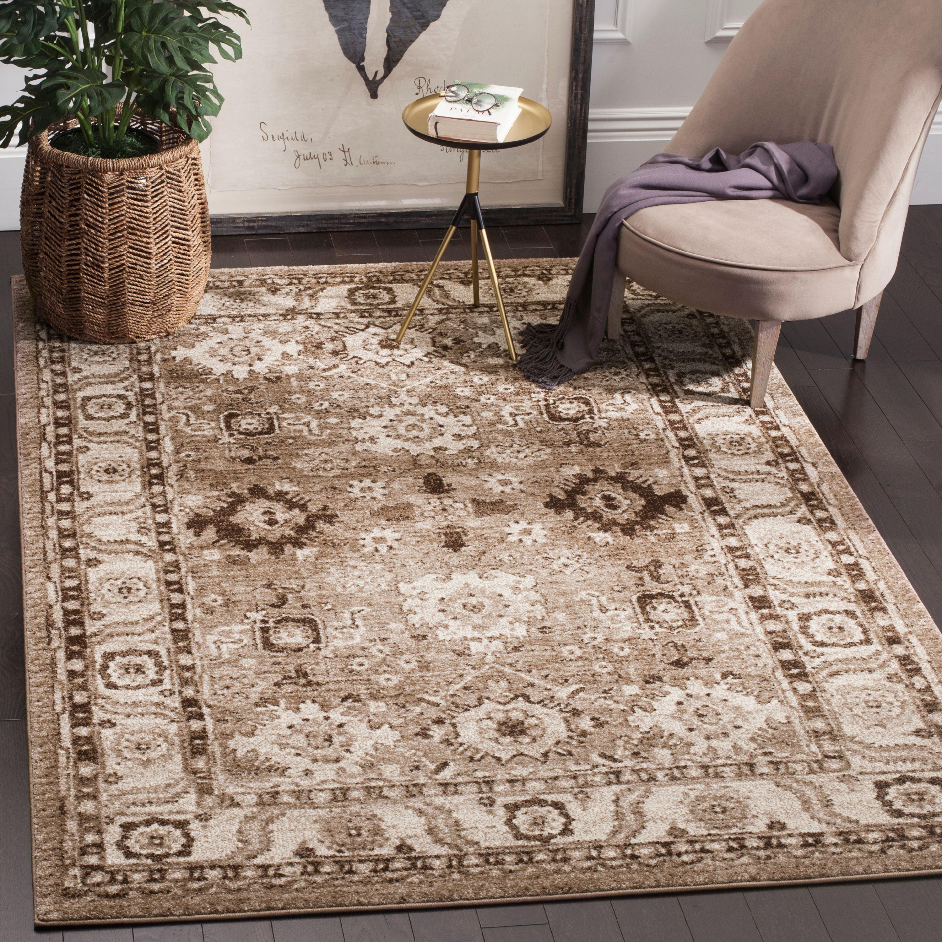 Vintage Hamadan VTH214 Power Loomed Indoor Area Rug - Taupe - 6'7"x9' - Safavieh.