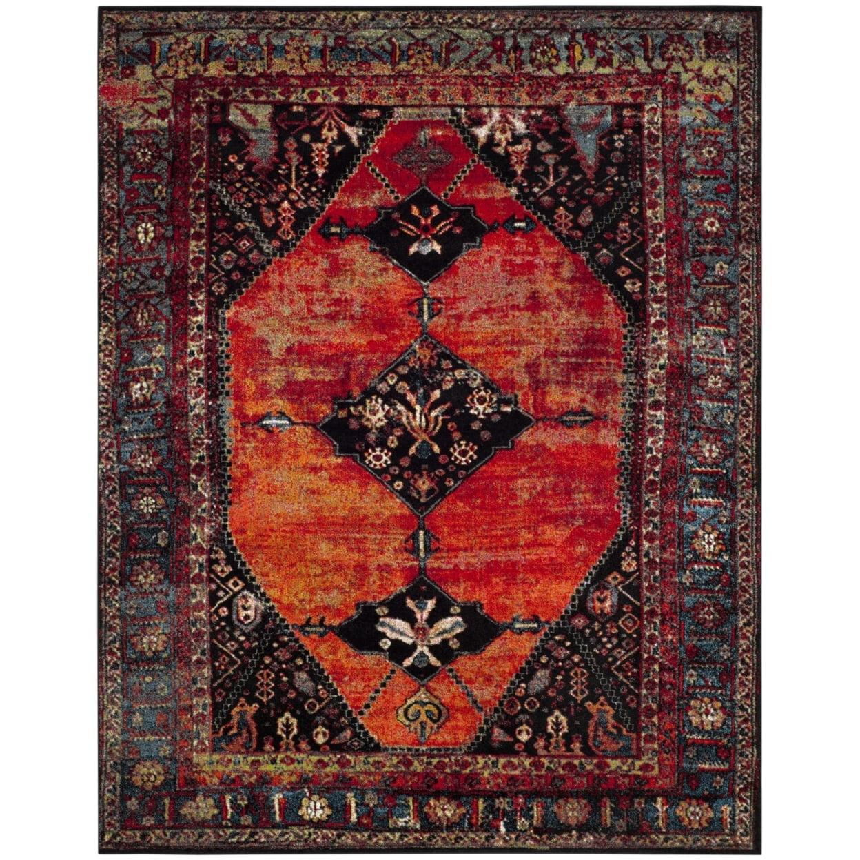 Vintage Hamadan VTH217 Power Loomed Indoor Area Rug - Orange/Multi - 4'x6' - Safavieh