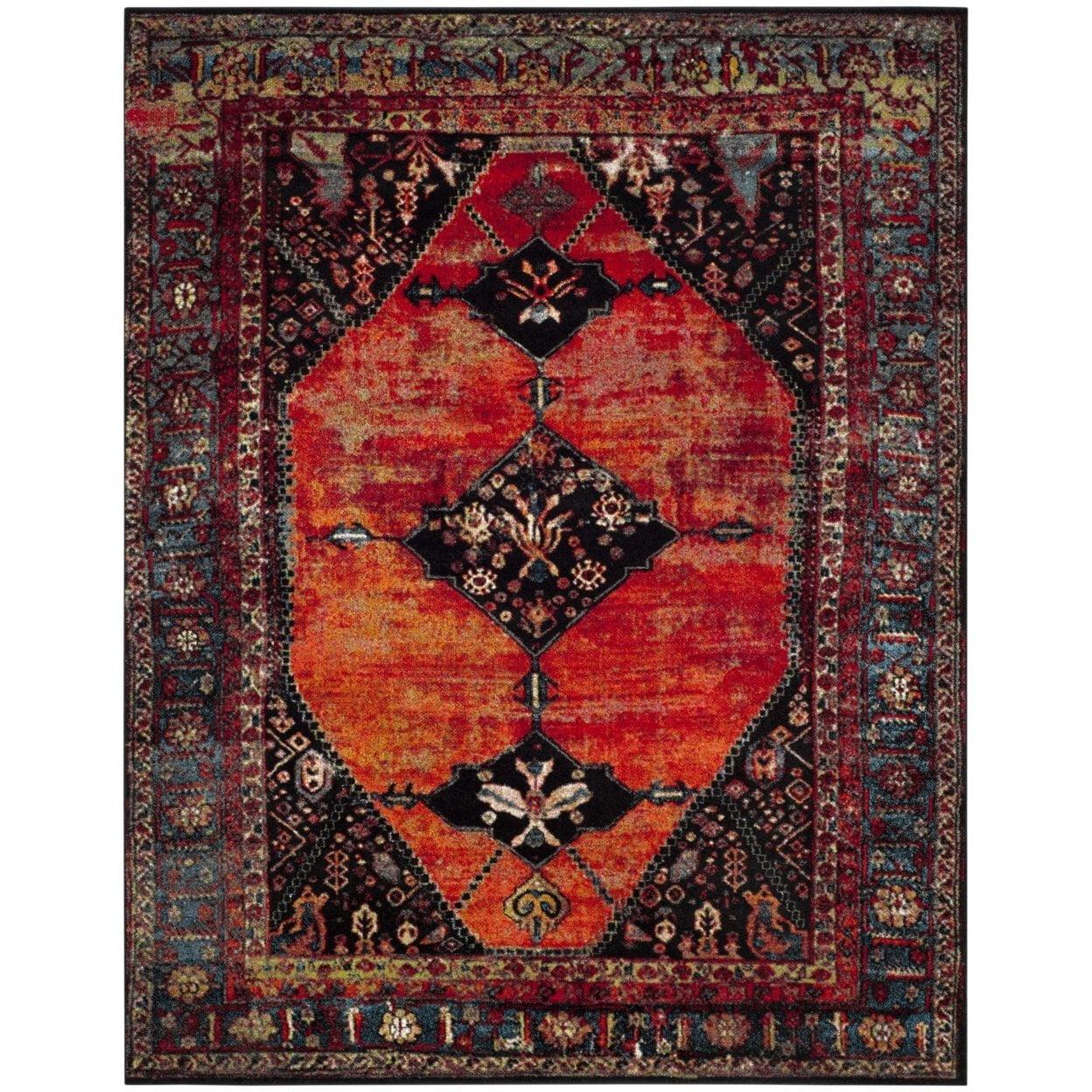 Vintage Hamadan VTH217 Power Loomed Indoor Runner Rug - Orange/Multi - 2'3"x12' - Safavieh