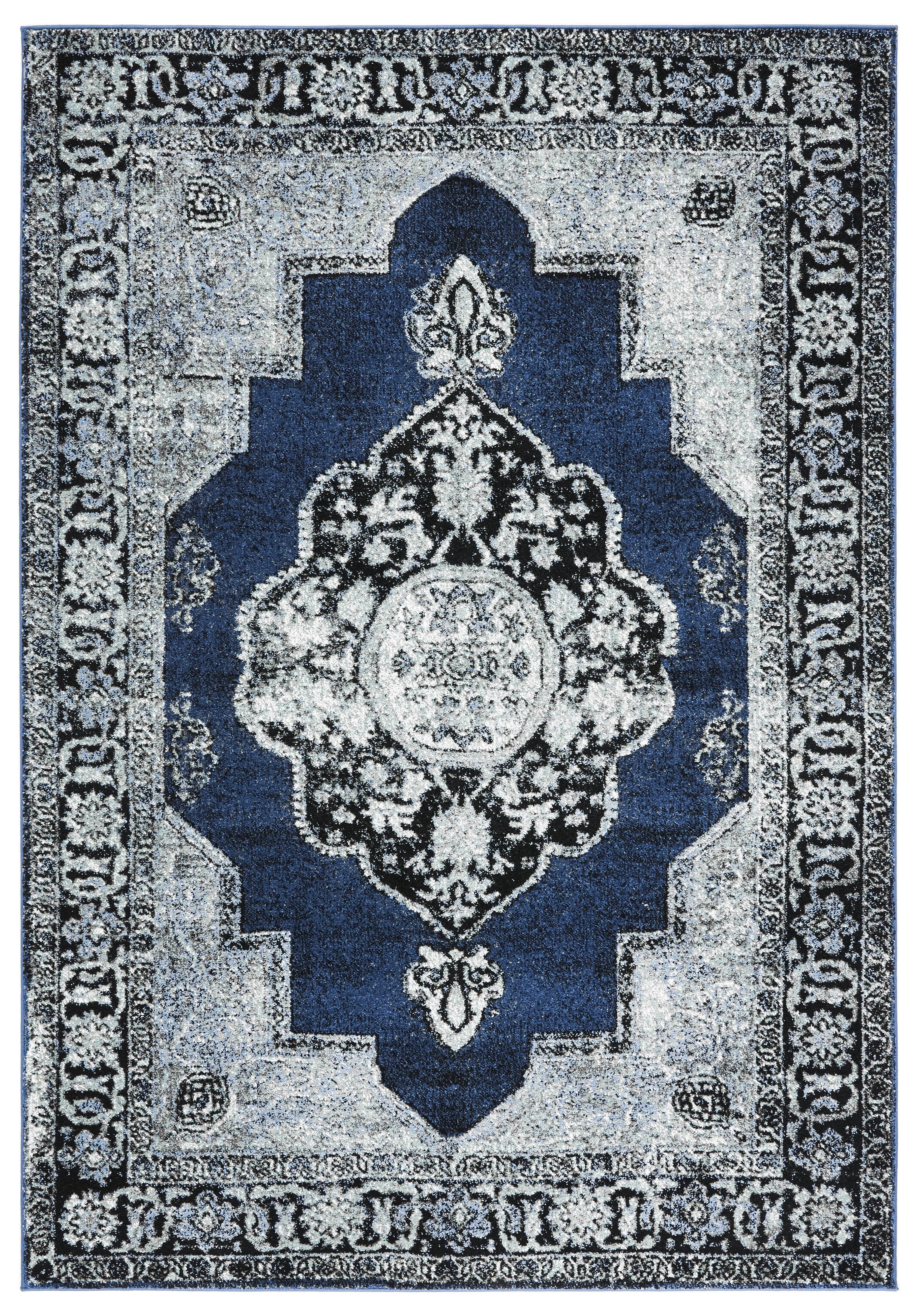 SAFAVIEH Vintage Hamadan Tahnee Oriental Area Rug, Blue/Grey, 5'3" x 7'6"