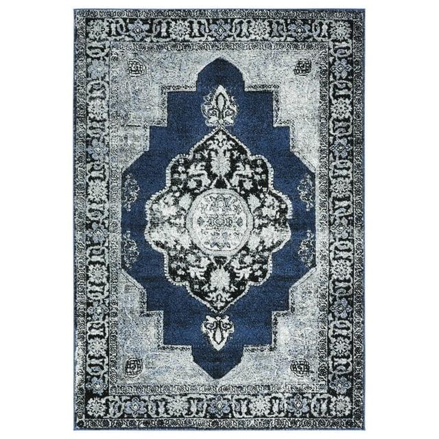 SAFAVIEH Vintage Hamadan Tahnee Oriental Area Rug, Blue/Grey, 5'3" x 7'6"