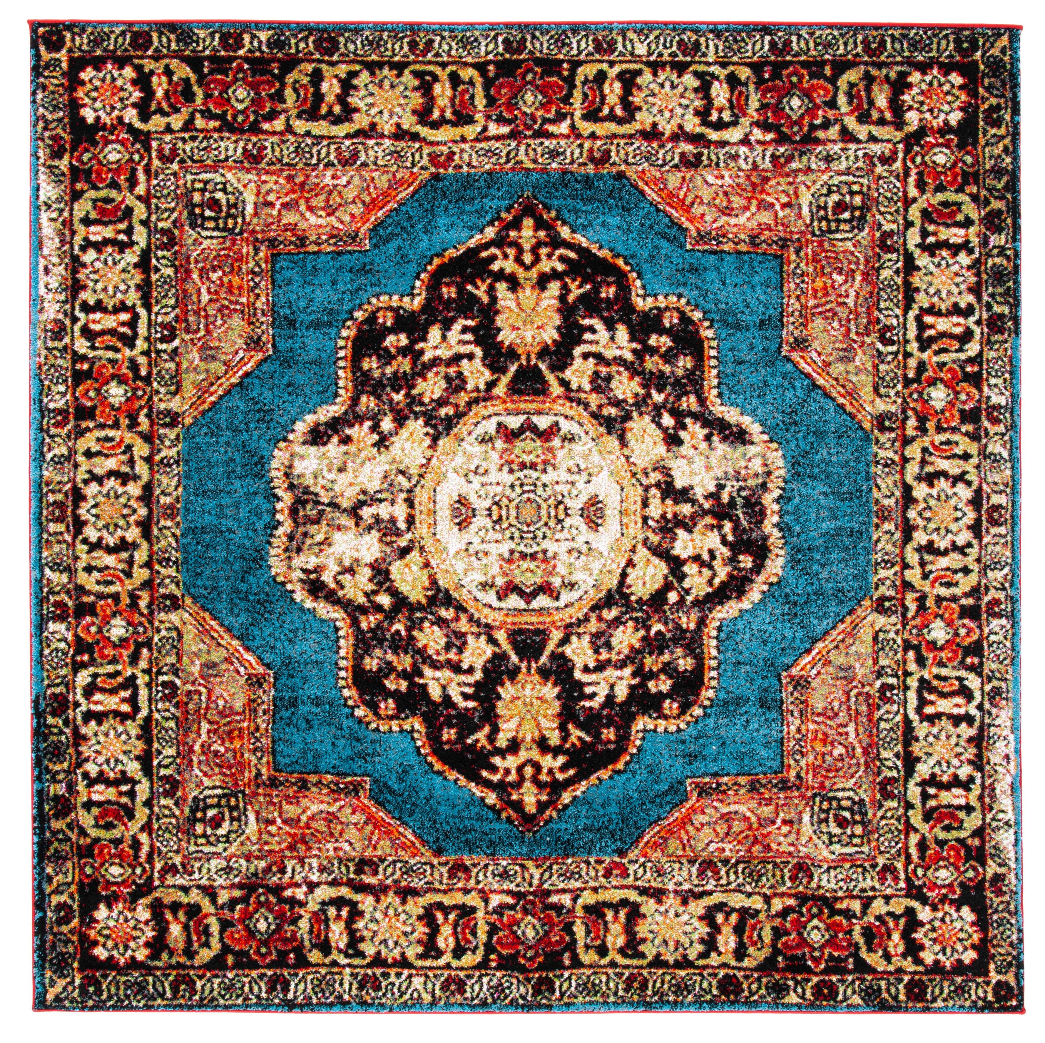 Vintage Hamadan VTH219 Power Loomed Indoor Accent Rug - Gold/Light Blue - 3'x3' - Safavieh