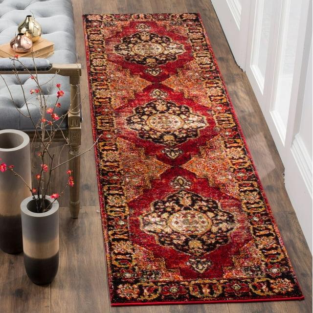 Vintage Hamadan VTH219 Power Loomed Indoor Runner Rug - Red/Multi - 2'3"x14' - Safavieh