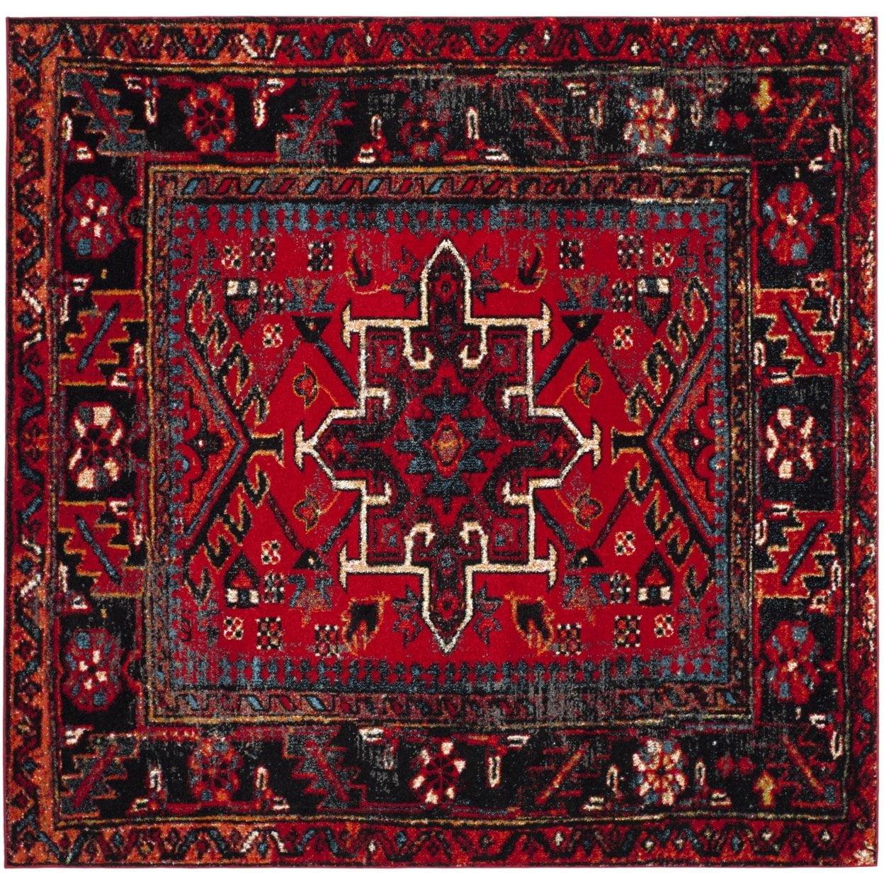 SAFAVIEH Vintage Hamadan Dania Oriental Area Rug, Red/Multi, 12' x 12' Square