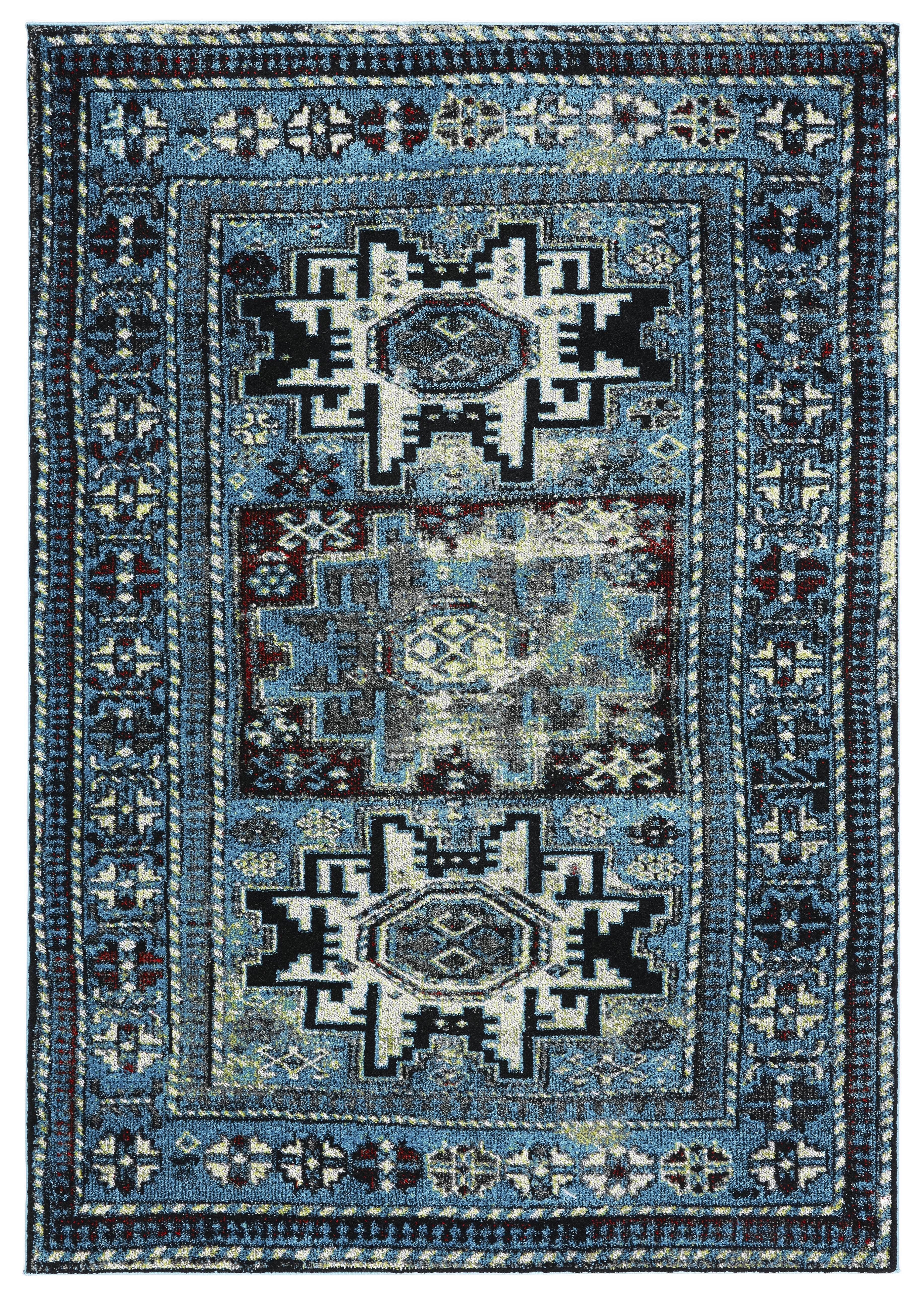 Vintage Hamadan VTH213 Power Loomed Accent Rug - Light Blue/Black - 2'7"x5' - Safavieh.