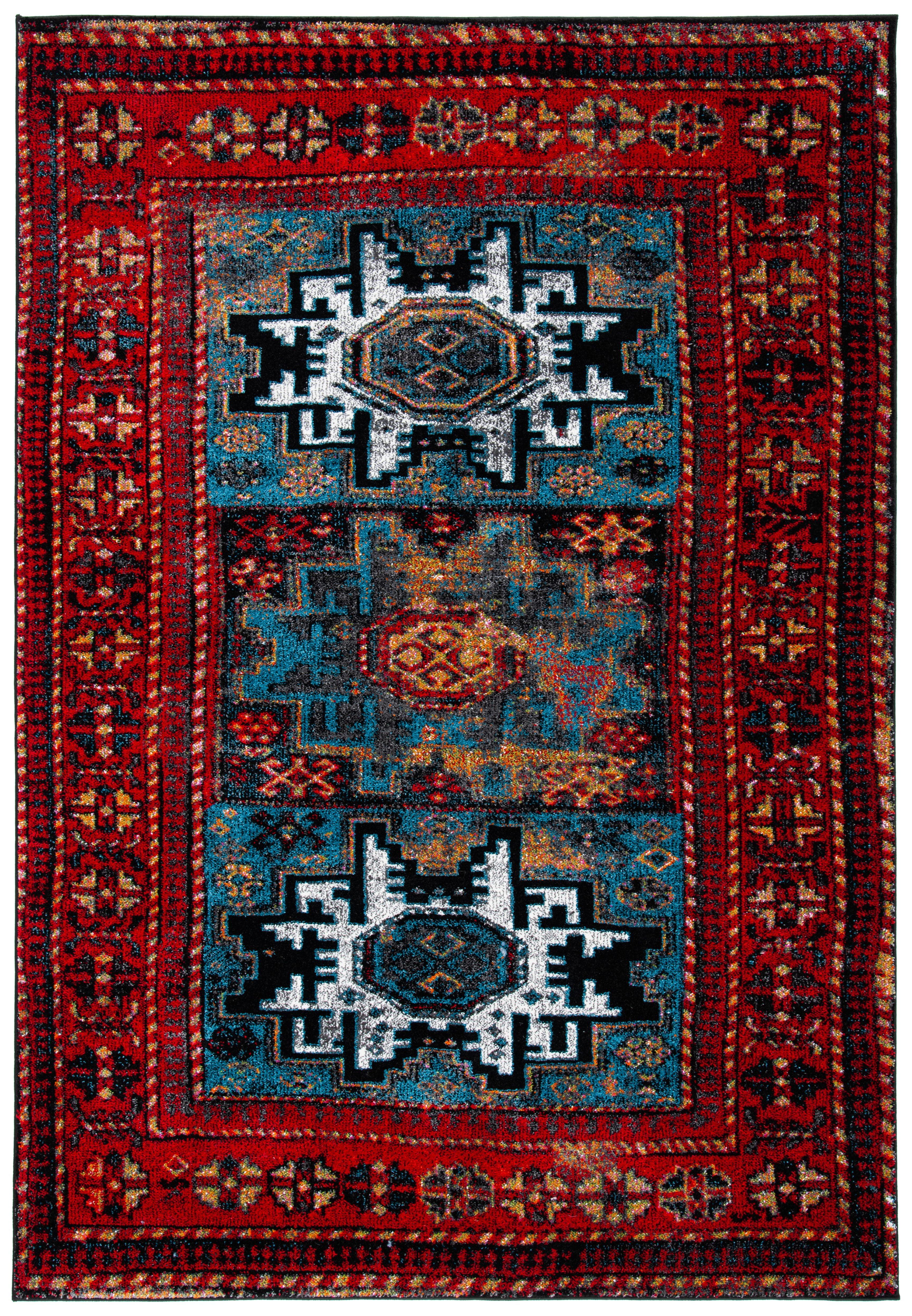 Vintage Hamadan VTH213 Power Loomed Area Rug - Red/Light Blue - 8'x10' - Safavieh.