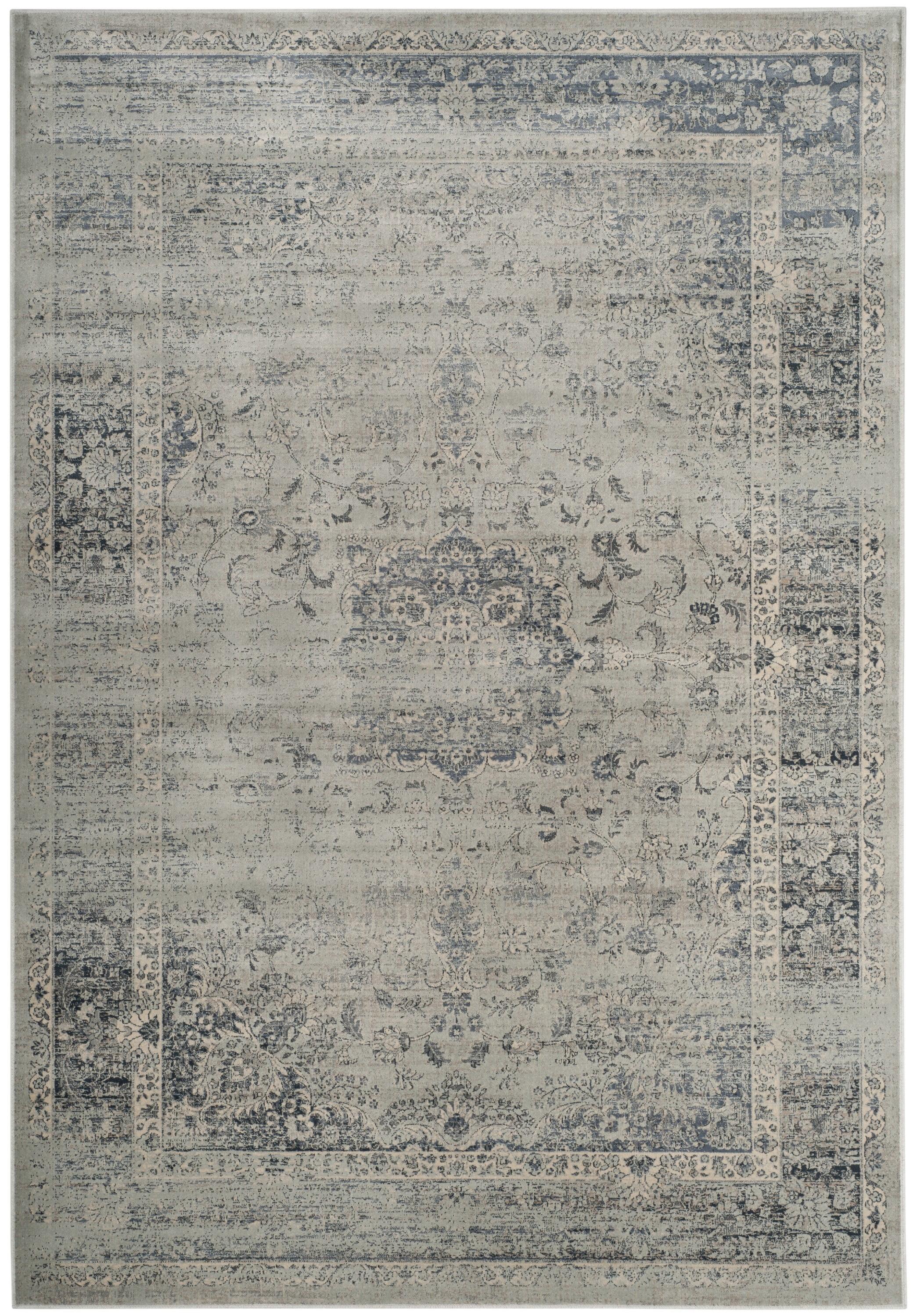 Vintage VTG113 Power Loomed Indoor Skid-Resistant Area Rug - Light Blue - 5'3"x7'6" - Safavieh