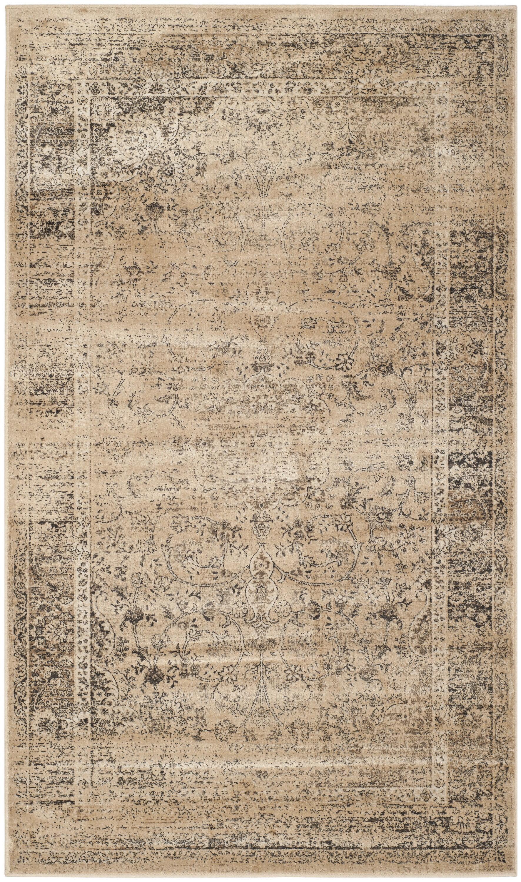 Vintage VTG113 Power Loomed Indoor Skid-Resistant Accent Rug - Warm Beige - 3'3"x5'7" - Safavieh