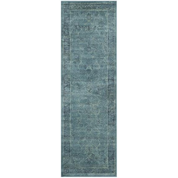 Vintage VTG117 Power Loomed Indoor Skid-Resistant Runner Rug - Turquoise/Multi - 2'2"x6' - Safavieh