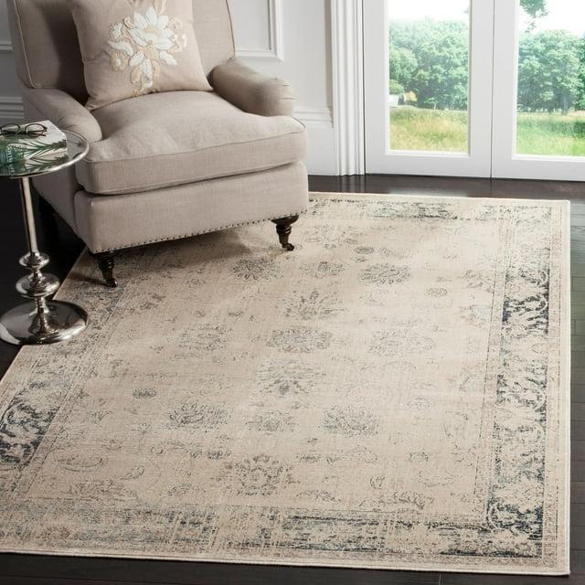Vintage VTG117 Power Loomed Indoor Skid-Resistant Area Rug - Stone/Blue - 5'3"x7'6" - Safavieh