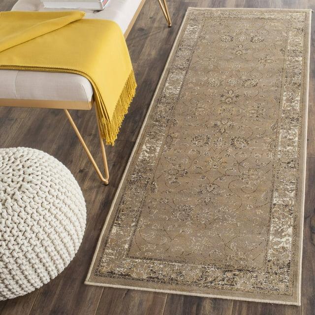Vintage VTG117 Power Loomed Indoor Skid-Resistant Runner Rug - Taupe - 2'2"x8' - Safavieh