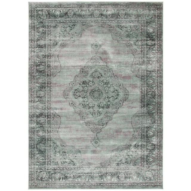 Vintage VTG112 Power Loomed Indoor Skid-Resistant Area Rug - Light Blue - 6' Round - Safavieh