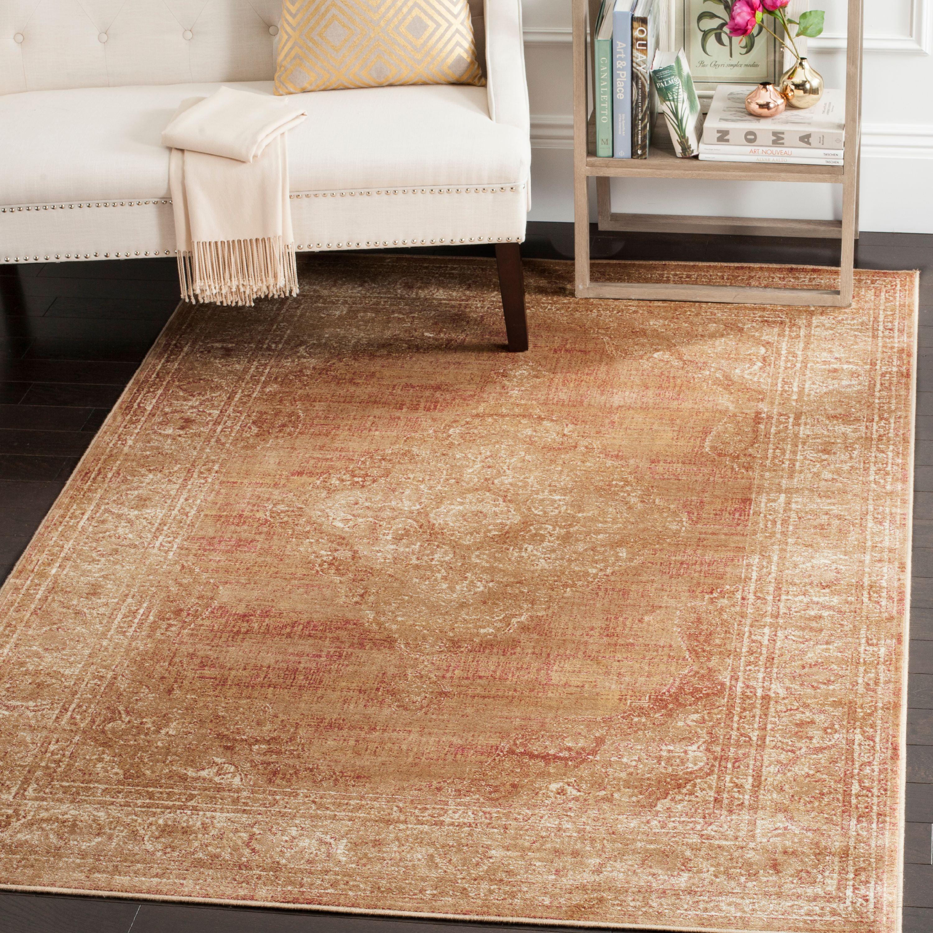 Vintage VTG112 Power Loomed Indoor Skid-Resistant Area Rug - Taupe - 4'x5'7" - Safavieh
