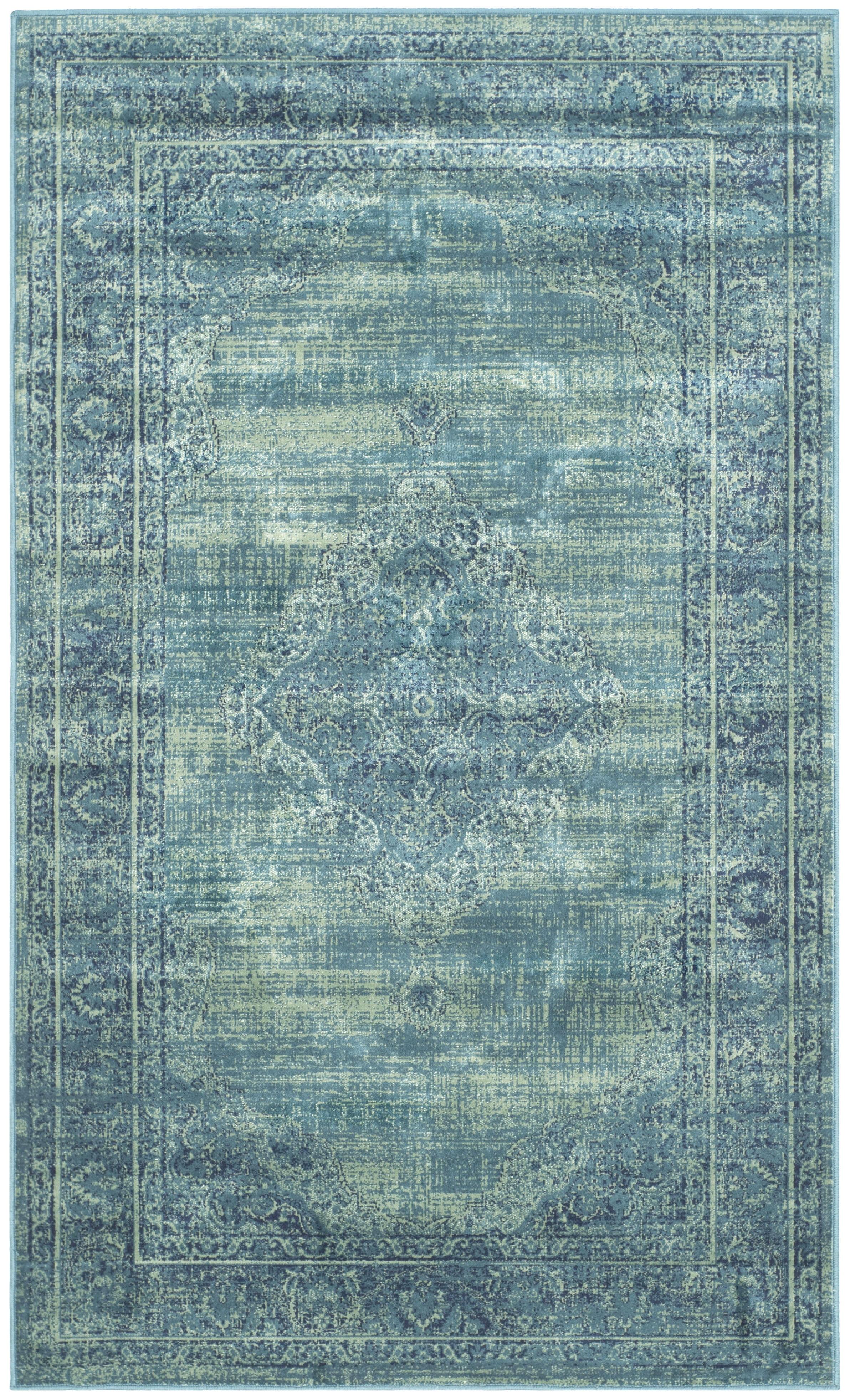 Turquoise Mirage 8' x 10' Vintage Viscose Area Rug