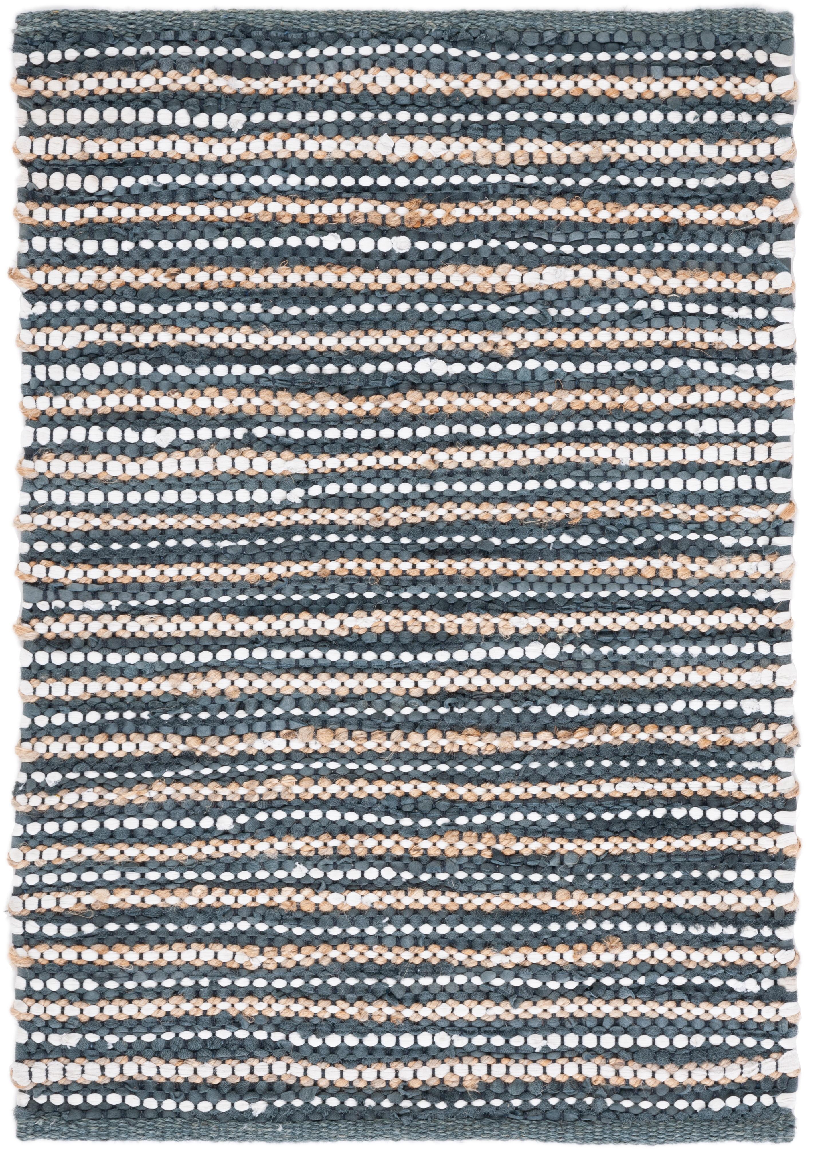 Vintage Leather VTL205 Hand Woven Area Rug - Dark Grey/Ivory - 3'x5' - Safavieh.