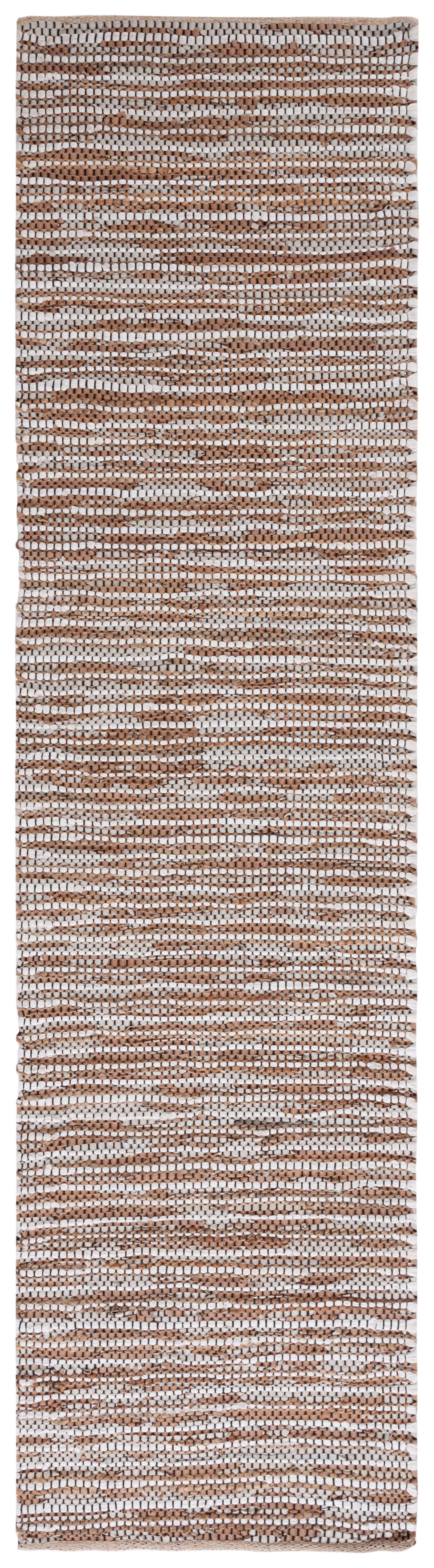 Vintage Leather VTL205 Hand Woven Runner Rug - Beige/Ivory - 2'3"x9' - Safavieh.