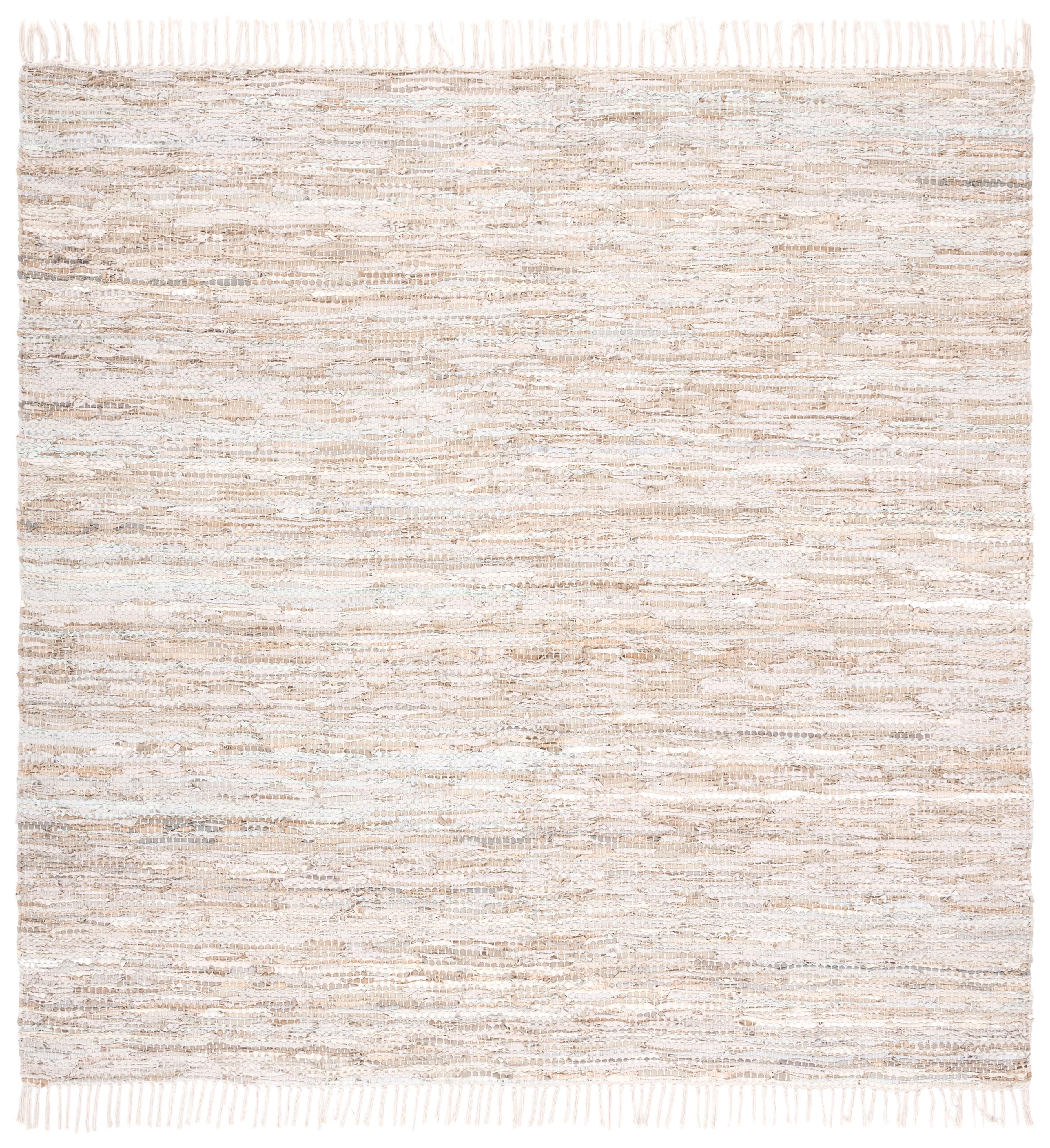 SAFAVIEH Vintage Leather Christal Solid Area Rug, Beige, 7' x 7' Square