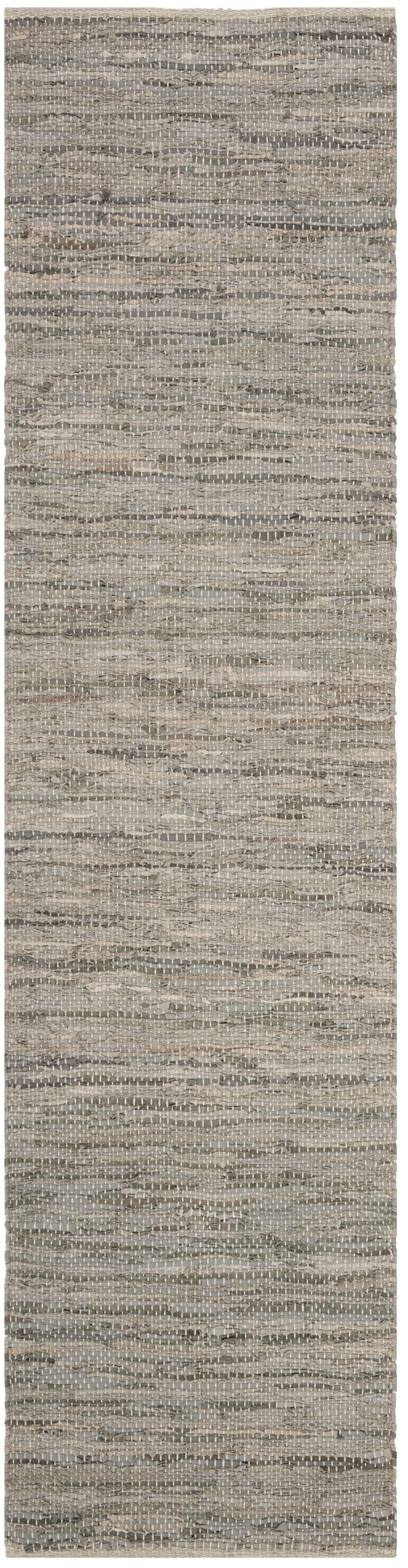 Vintage Leather VTL105 Hand Woven Indoor Runner Rug - Grey - 2'3"x6' - Safavieh.