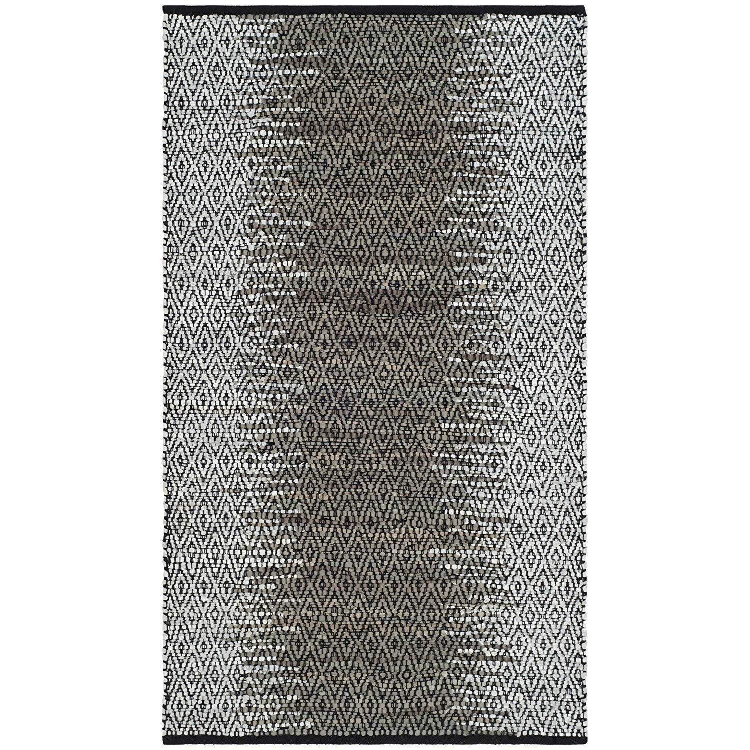 Vintage Leather VTL389 Hand Woven Indoor Accent Rug - Light Grey/Grey - 3'x5' - Safavieh.