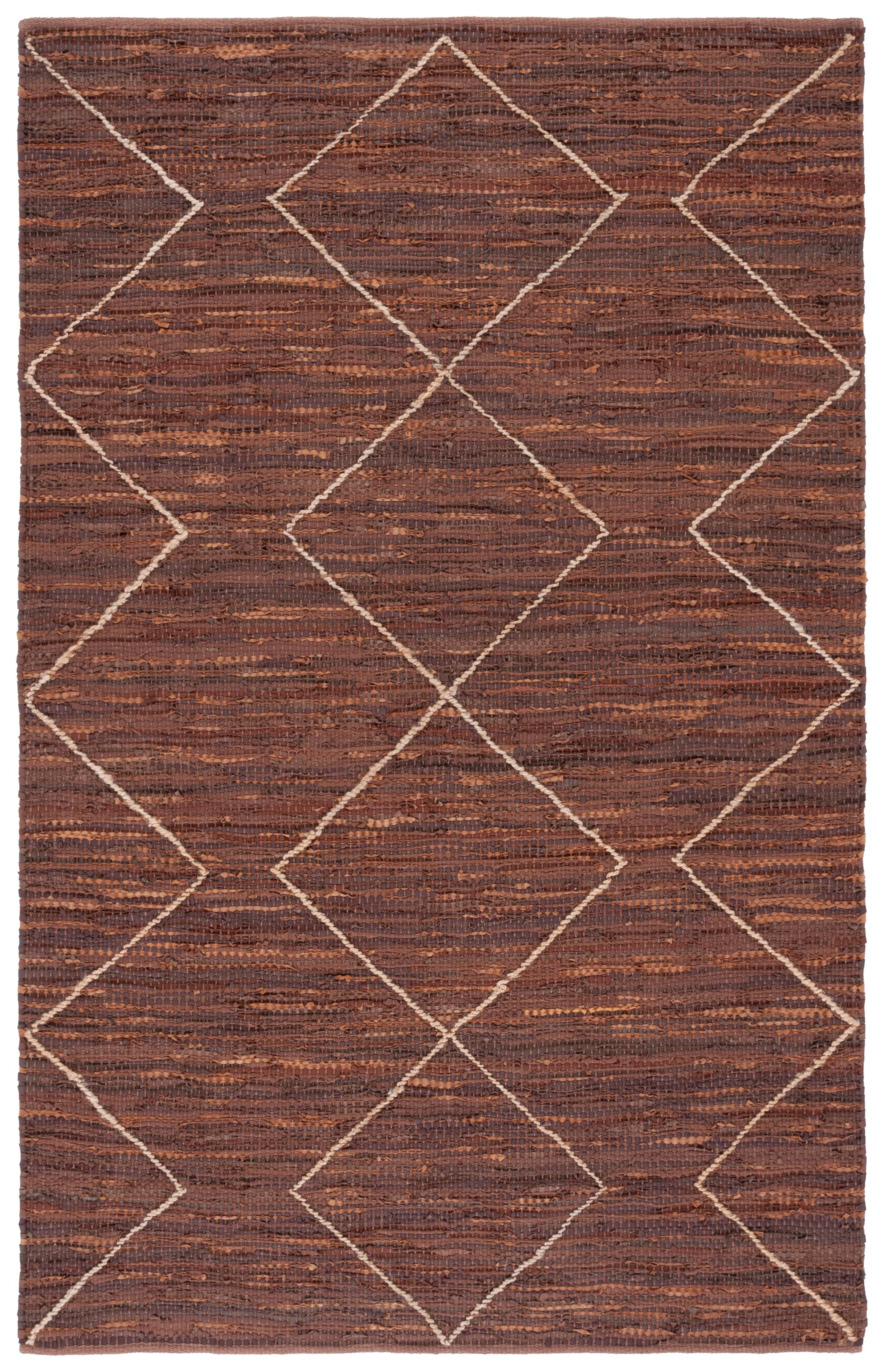 Safavieh Vintage Leather Hand Woven 75% Leather, 15% Jute, And 10% Cotton Geometric Rug