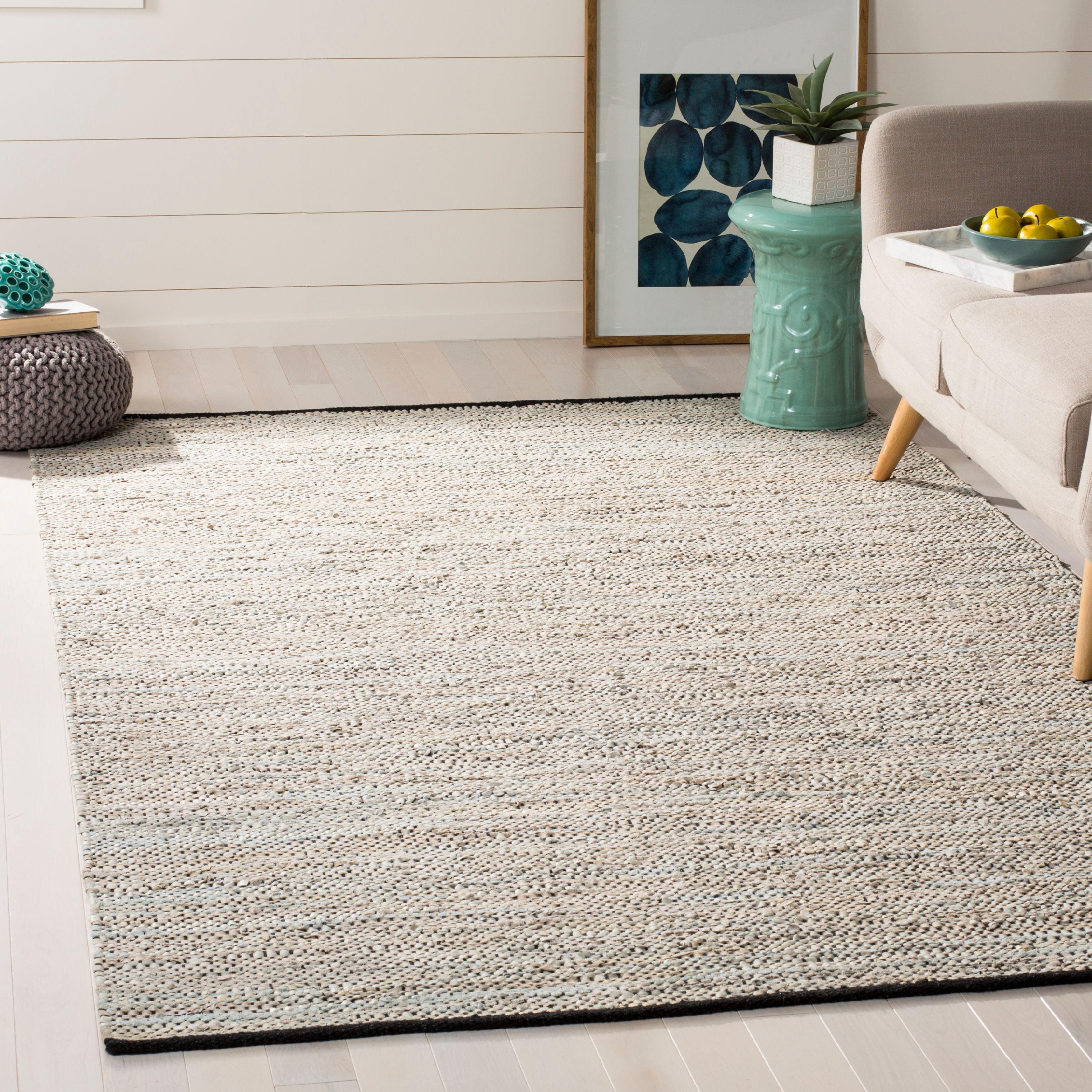 Vintage Leather VTL104 Hand Woven Indoor Area Rug - Beige - 5'x8' - Safavieh