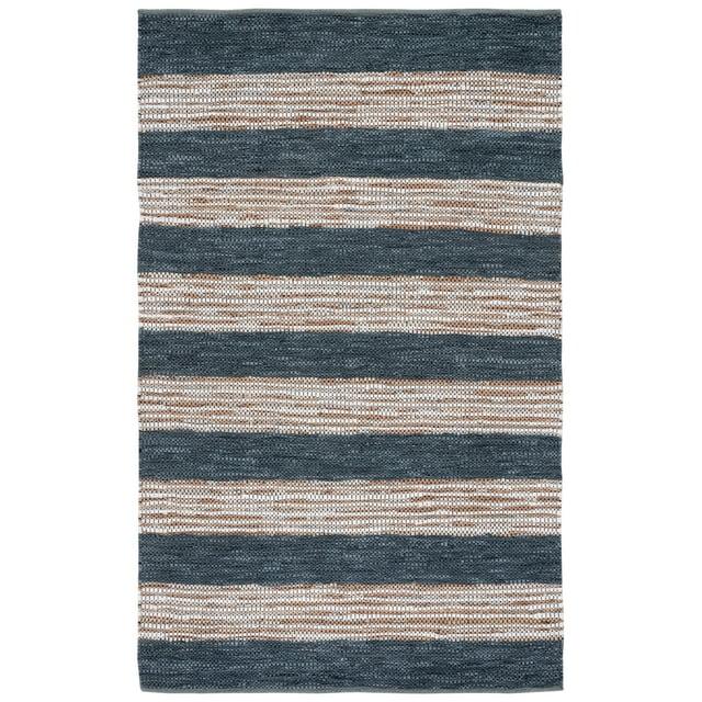 Vintage Leather VTL204 Hand Woven Area Rug - Dark Grey/Natural - 8'x10' - Safavieh.