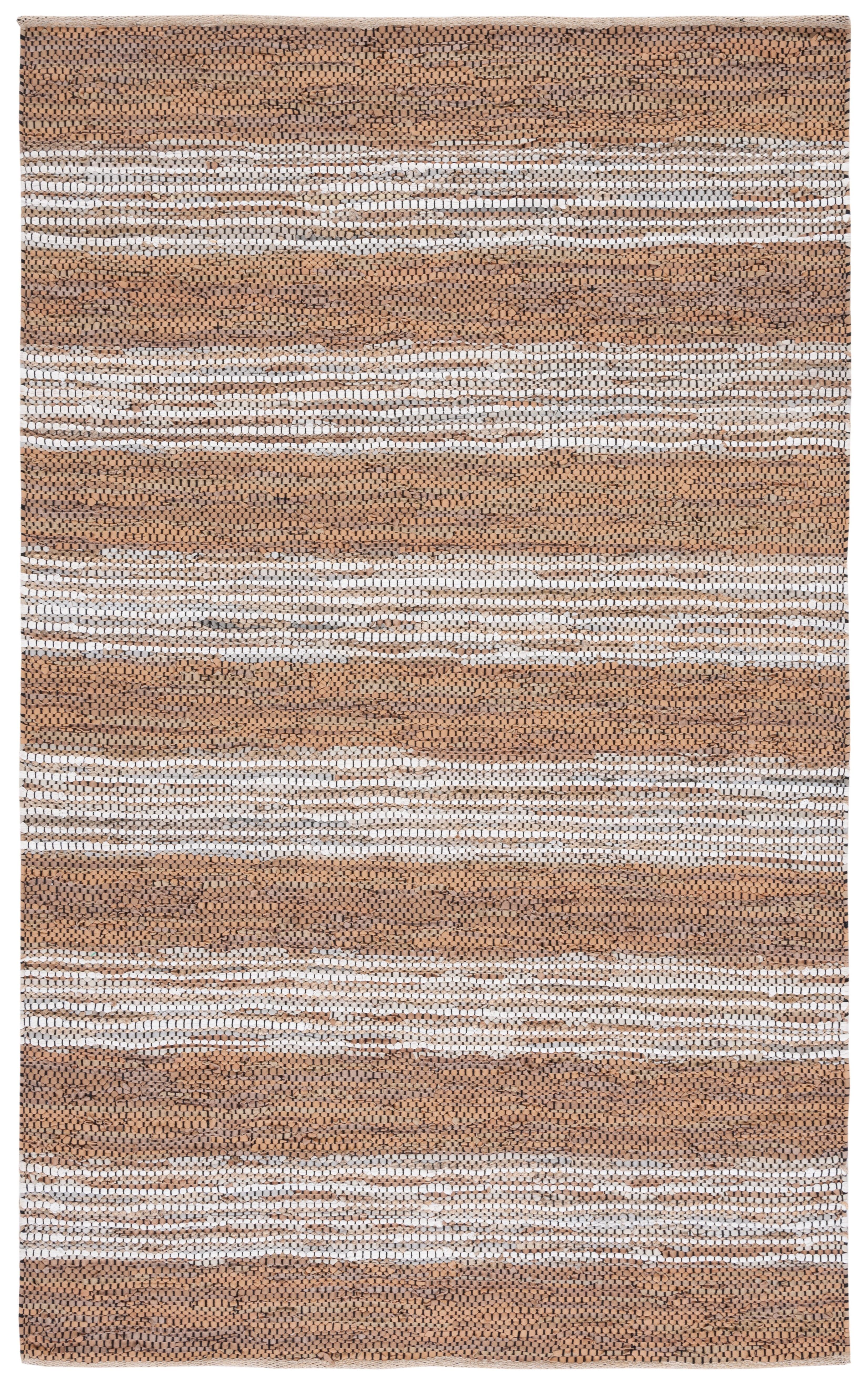 Vintage Leather VTL204 Hand Woven Area Rug - Light Brown/Ivory - 8'x10' - Safavieh.