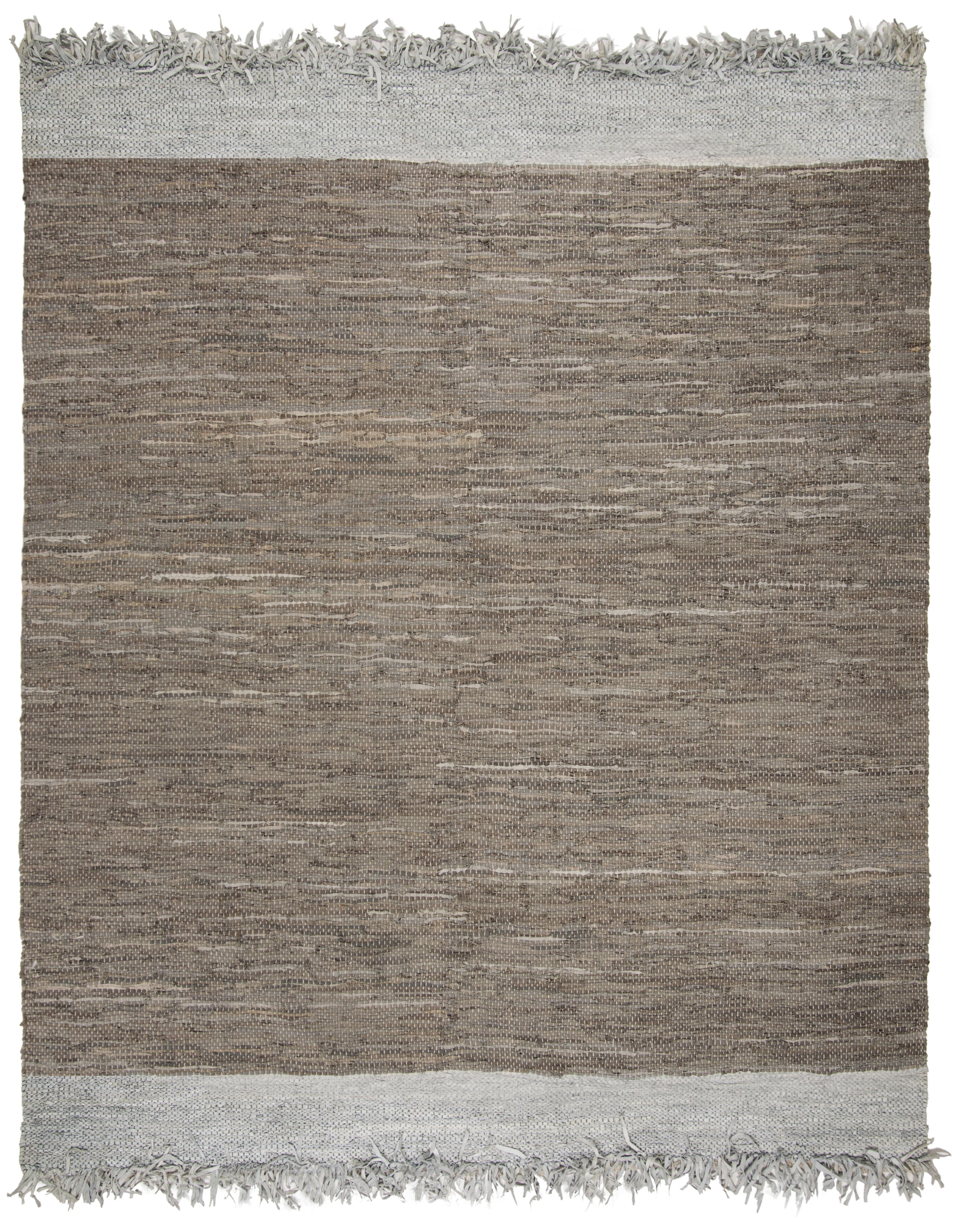 Vintage Leather VTL310 Hand Woven Area Rug - Light Grey/Taupe - 6'x9' - Safavieh.