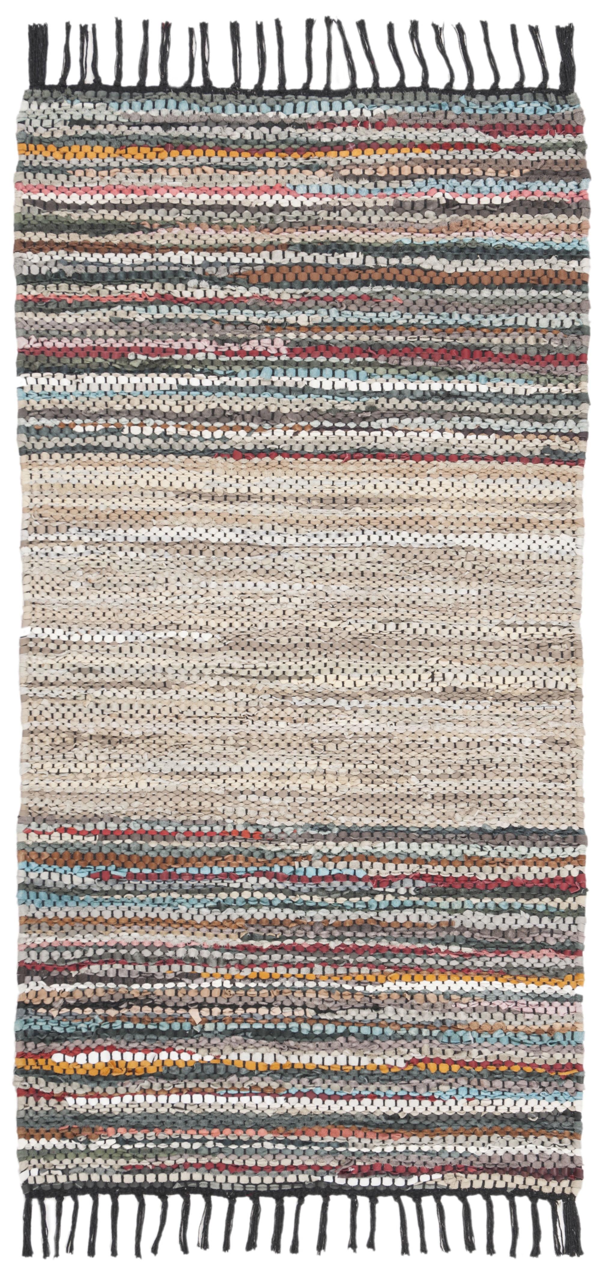 Vintage Leather VTL202 Hand Woven Indoor Accent Rug - Beige/Multi - 2'x3' - Safavieh