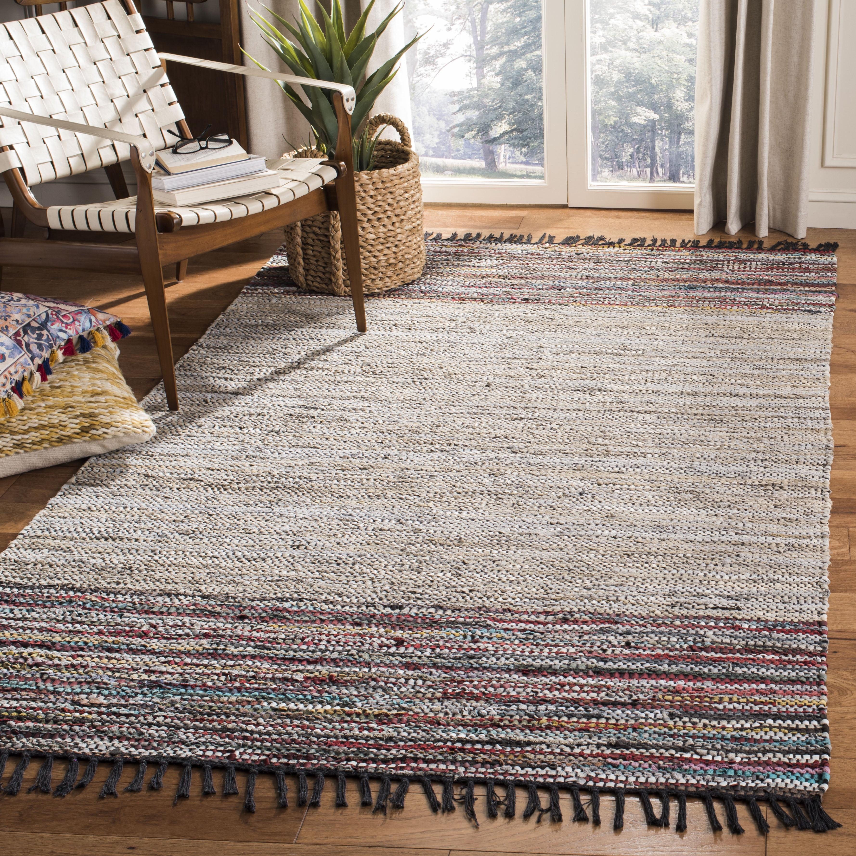 Vintage Leather VTL202 Hand Woven Indoor Area Rug - Beige/Multi - 8'x10' - Safavieh