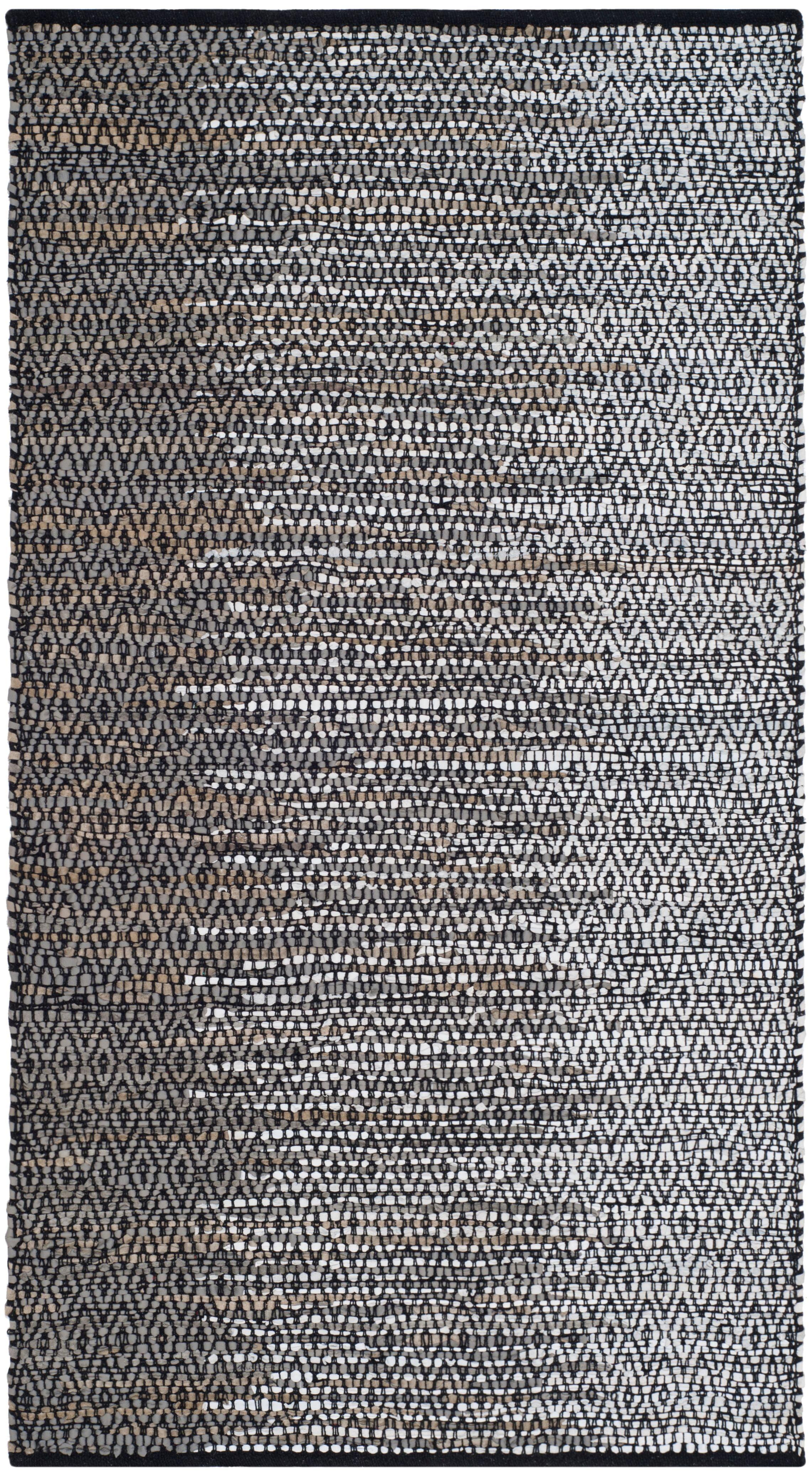 Vintage Leather VTL388 Hand Woven Indoor Accent Rug - Light Grey/Grey - 2'x3' - Safavieh