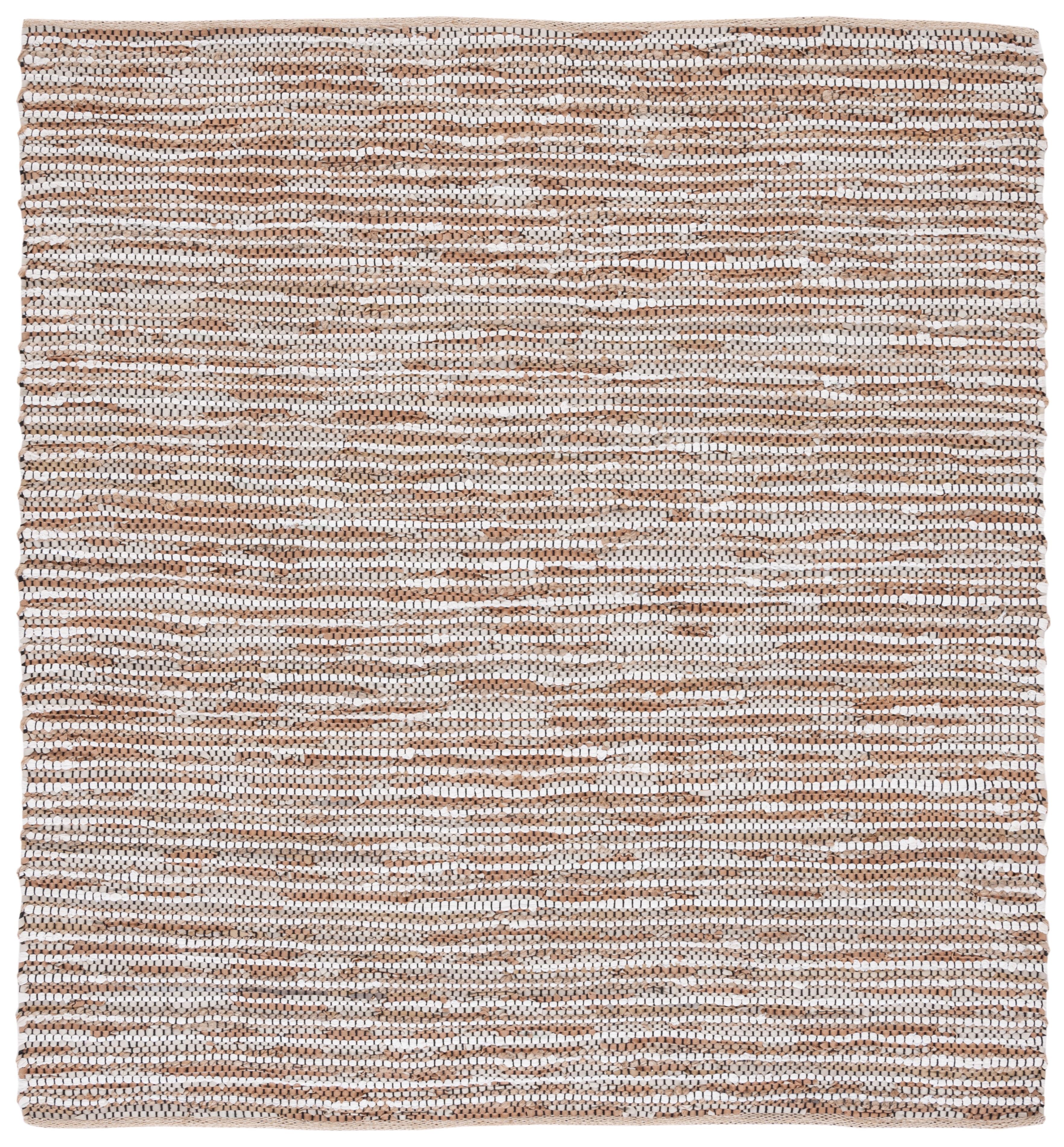 Vintage Leather VTL205 Hand Woven Area Rug - Beige/Ivory - 6'x6' - Safavieh.