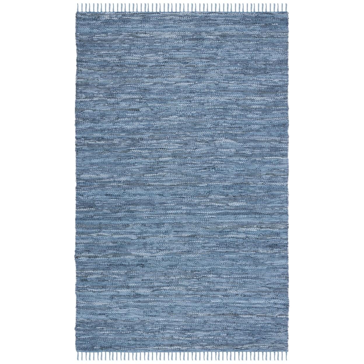 SAFAVIEH Vintage Leather Christal Solid Area Rug, Blue/Grey, 5' x 8'
