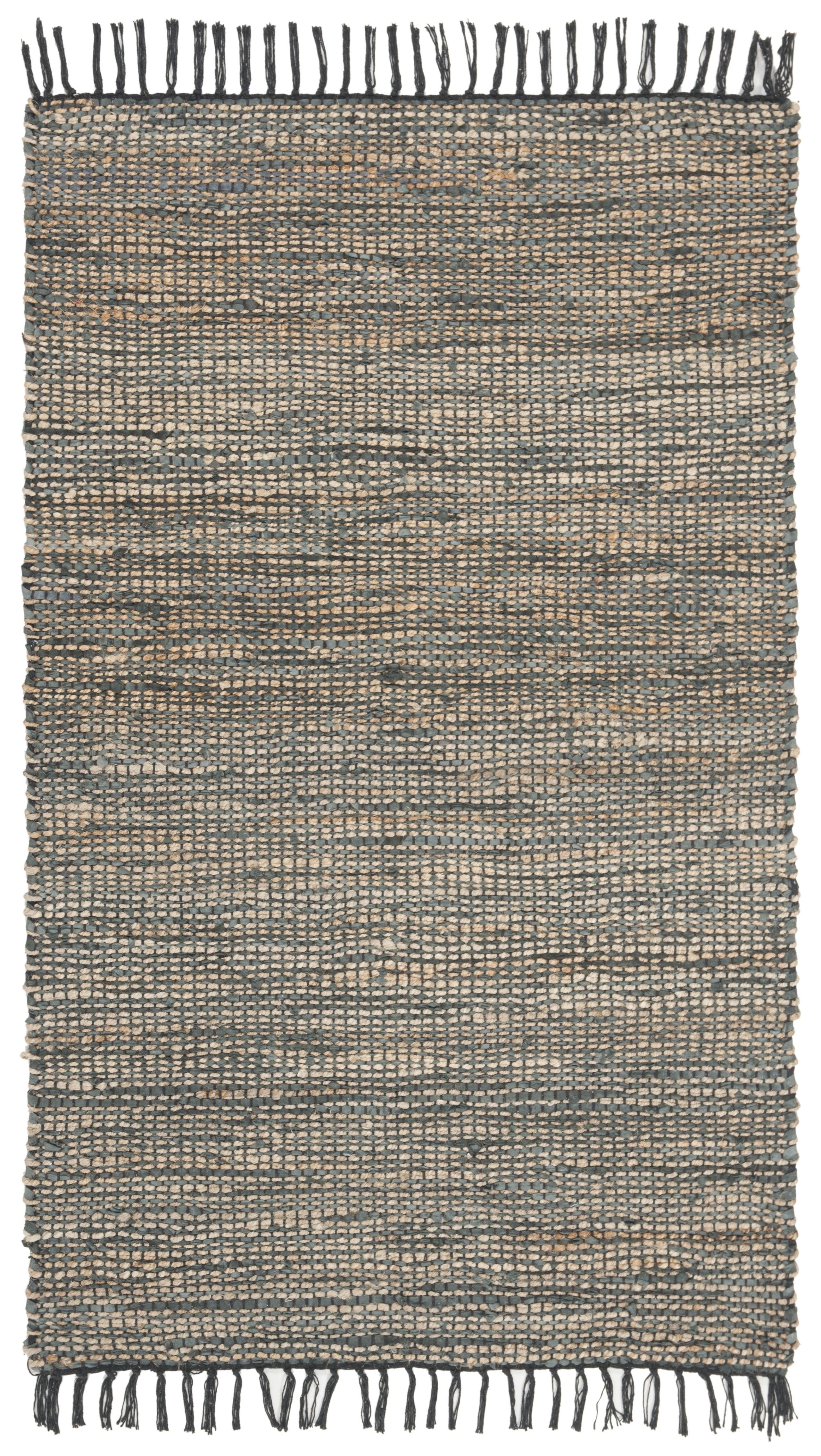 Vintage Leather VTL203 Hand Woven Indoor Accent Rug - Grey - 2'3"x4' - Safavieh