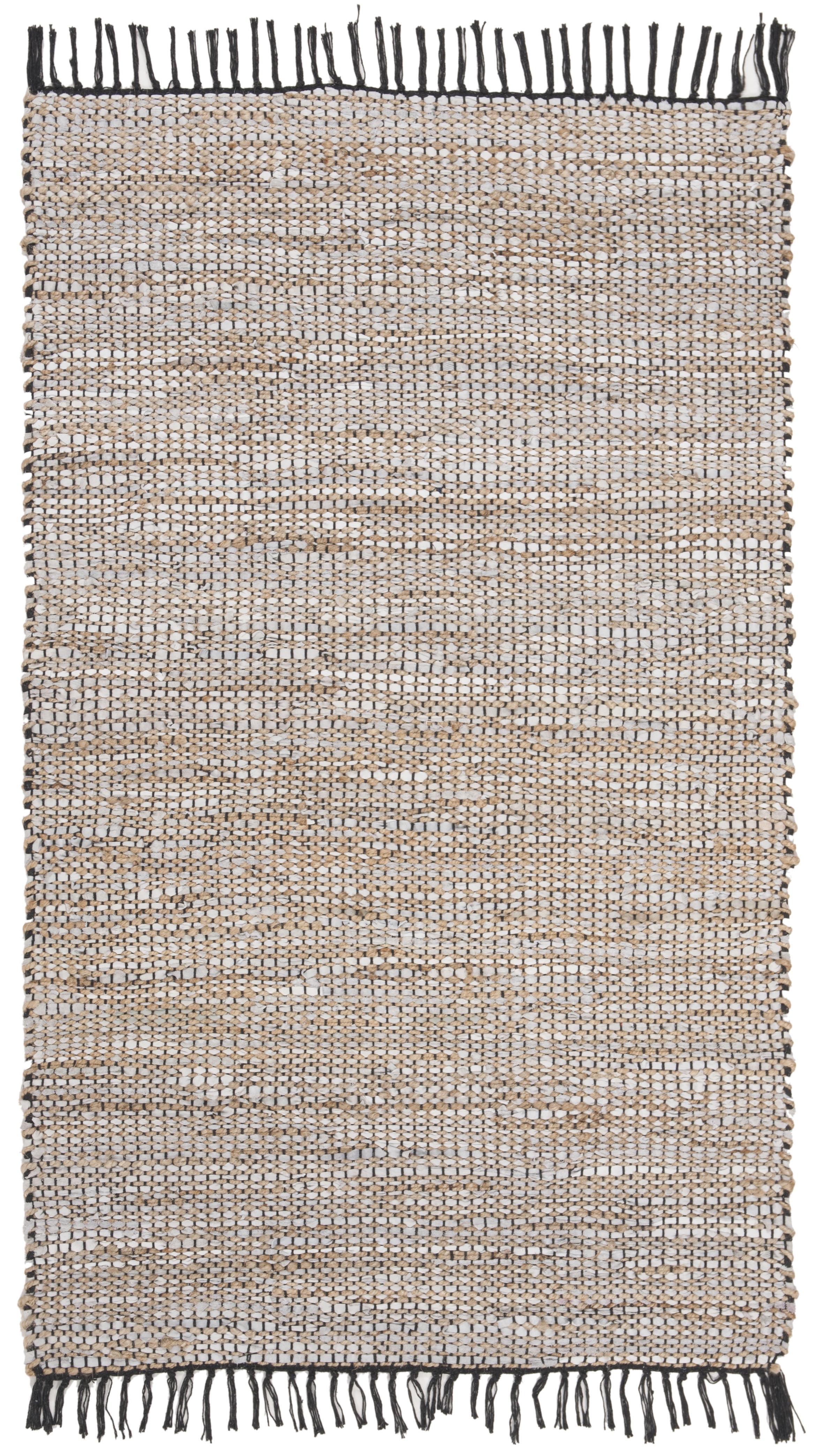 Vintage Leather VTL203 Hand Woven Indoor Accent Rug - Silver - 2'x3' - Safavieh