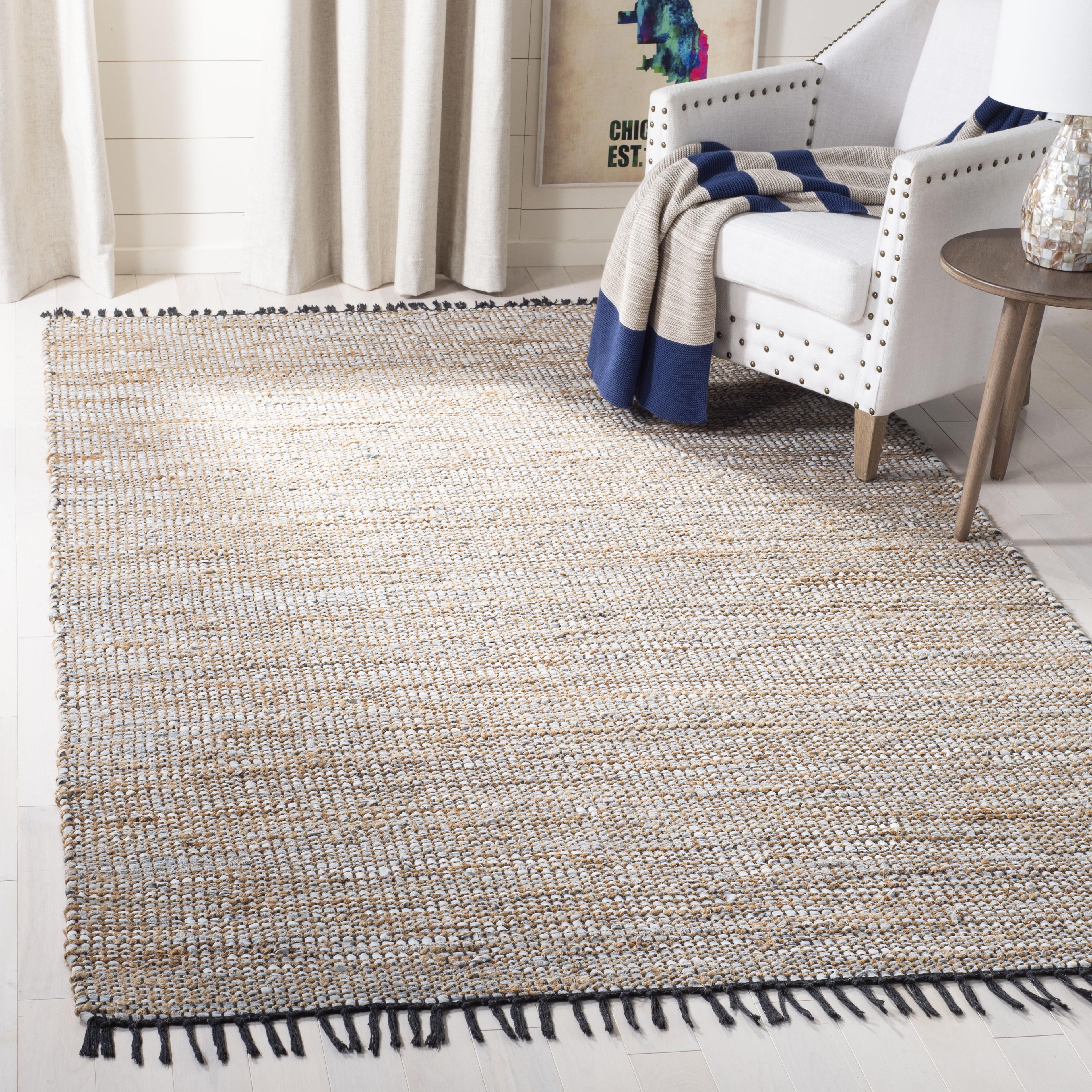 Vintage Leather VTL203 Hand Woven Indoor Area Rug - Silver - 8'x10' - Safavieh