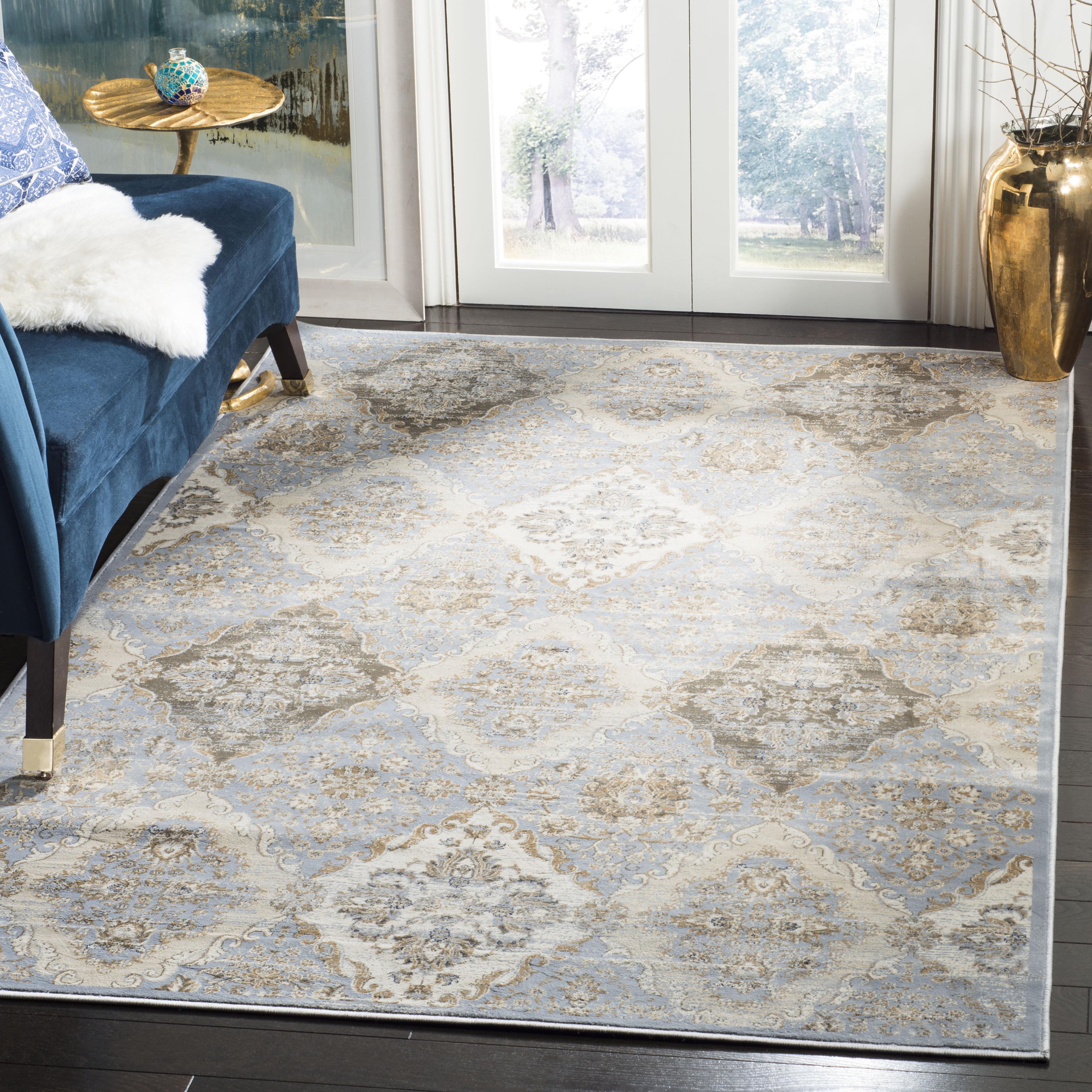 Vintage VTG572 Power Loomed Indoor Area Rug - Light Blue/Ivory - 5'1"x7'7" - Safavieh
