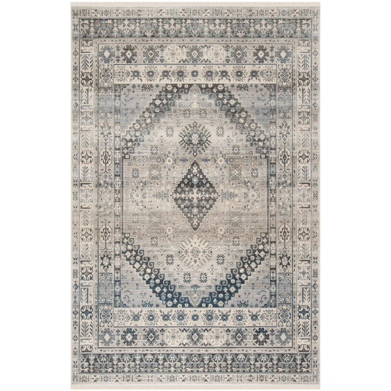 Vintage Persian VTP472 Power Loomed Indoor Runner Rug - Grey/Blue - 2'2"x12' - Safavieh.