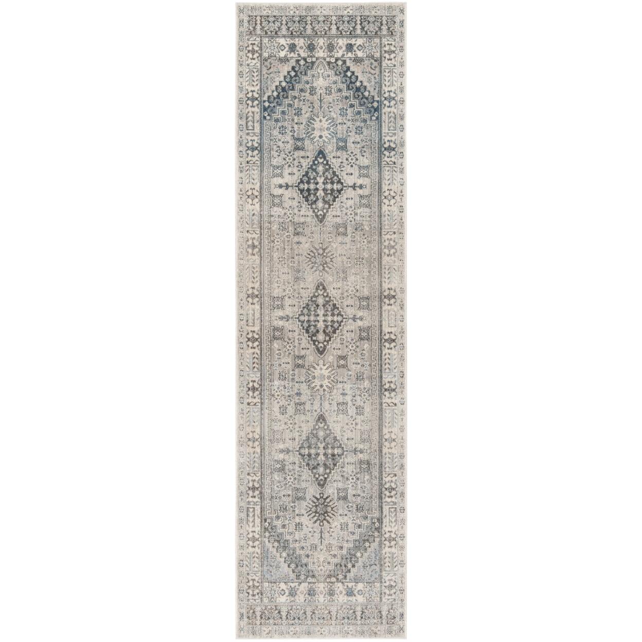 Vintage Persian VTP472 Power Loomed Indoor Runner Rug - Grey/Blue - 2'2"x12' - Safavieh.