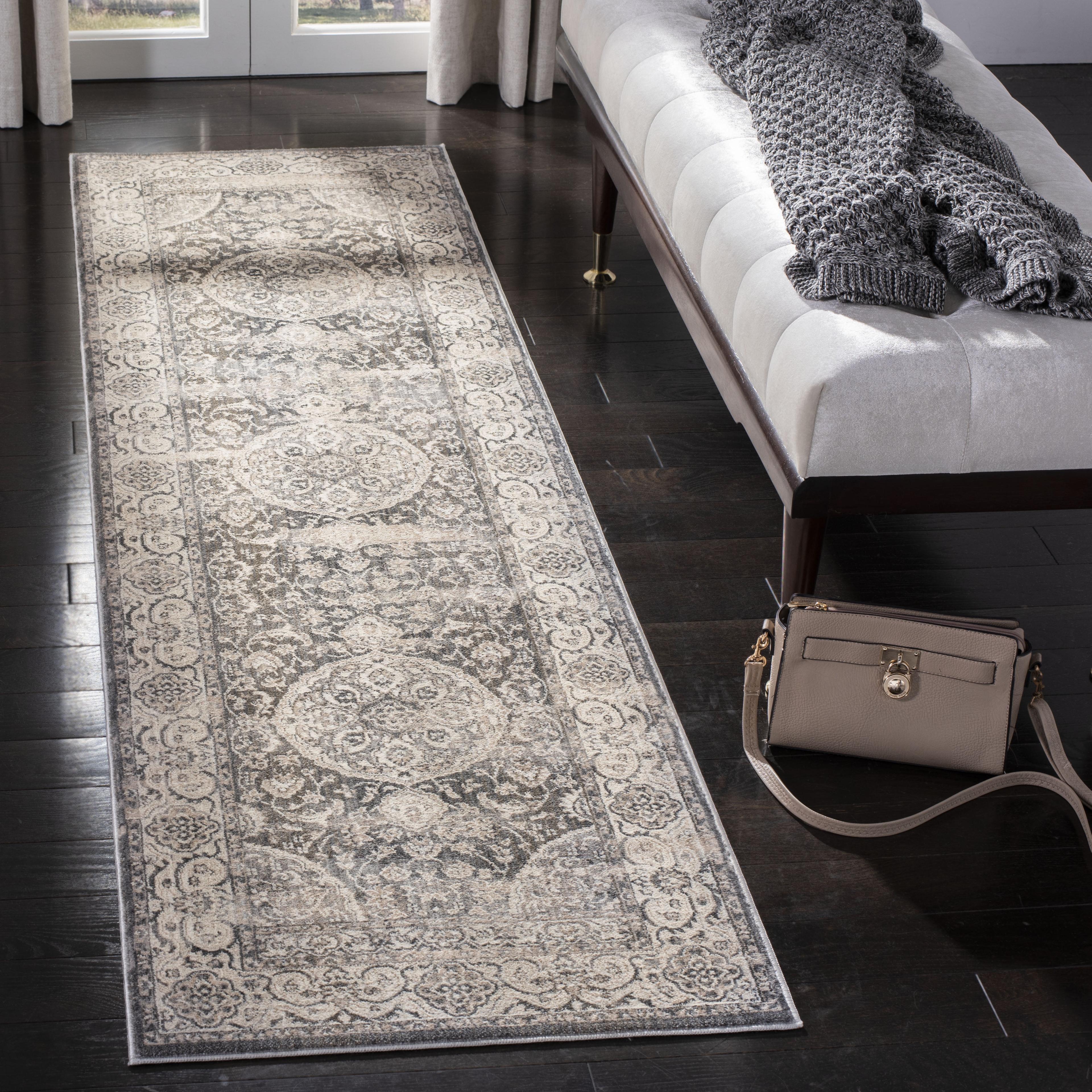 Vintage Persian VTP457 Power Loomed Indoor Runner Rug - Dark Grey/Ivory - 2'2"x8' - Safavieh