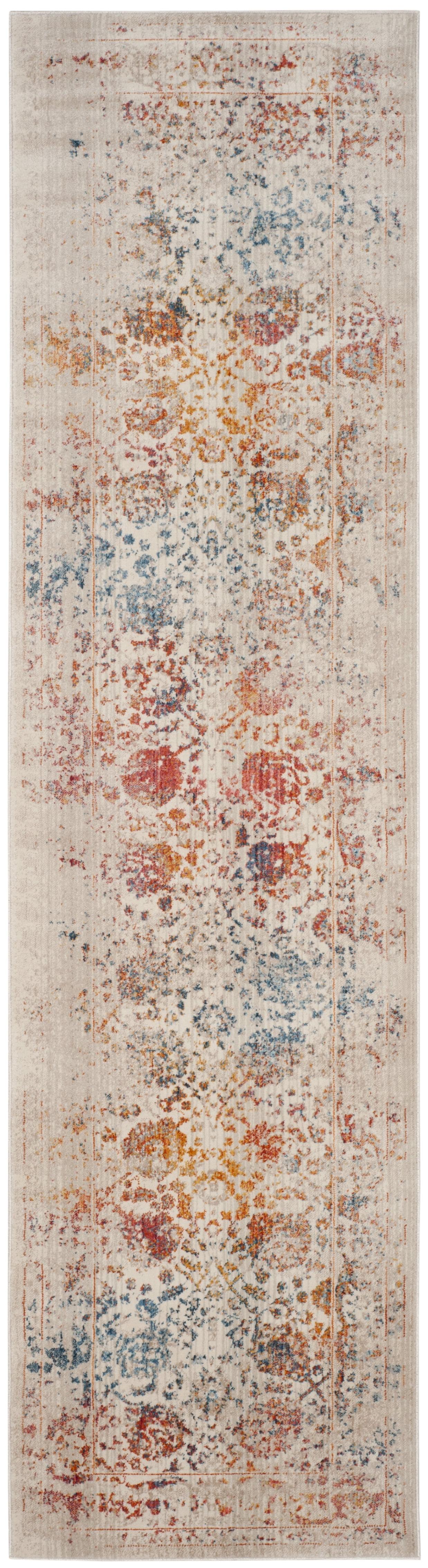 Vintage Persian VTP409 Power Loomed Runner Rug - Light Grey/Multi - 2'2"x8' - Safavieh.